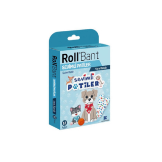 Roll Bant Yara Bandı Sevimli Patiler 12'li