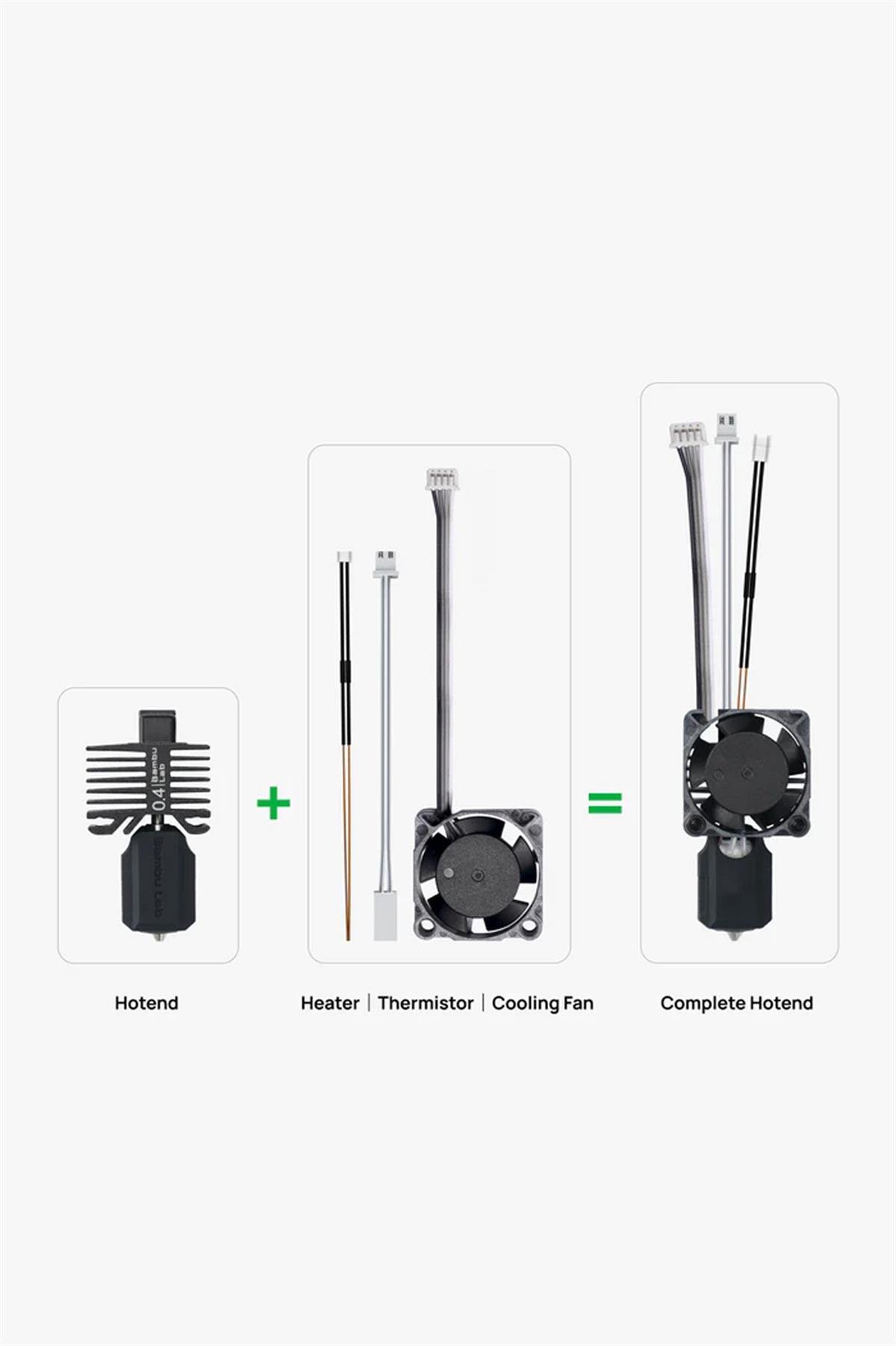 Bambu Lab Complete Hotend Assembly With Hardened Steel Nozzle 0.4 Mm  X1E