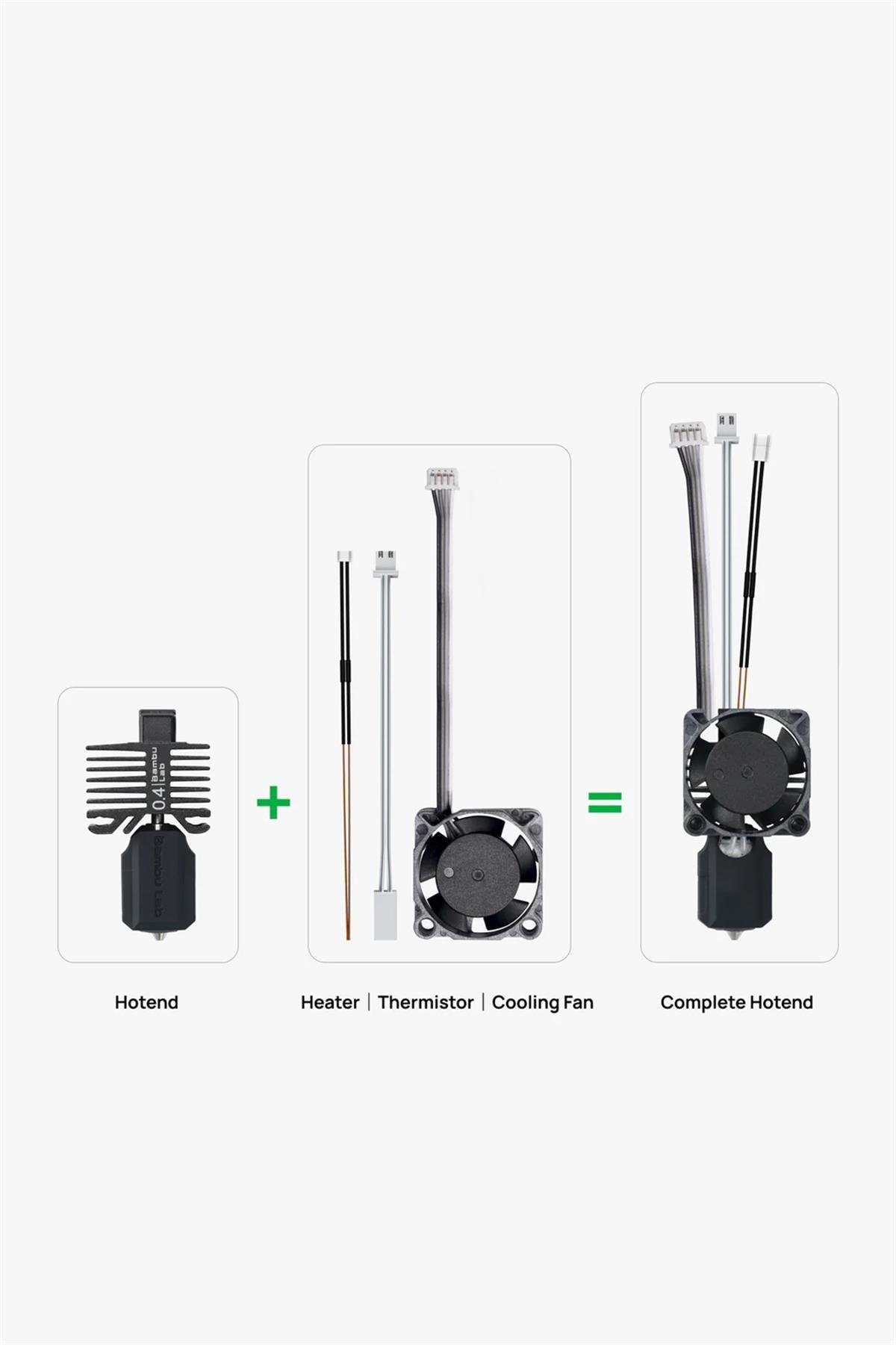 Bambu Lab Complete Hotend Assembly With Hardened Steel Nozzle 0.4 Mm  X1C