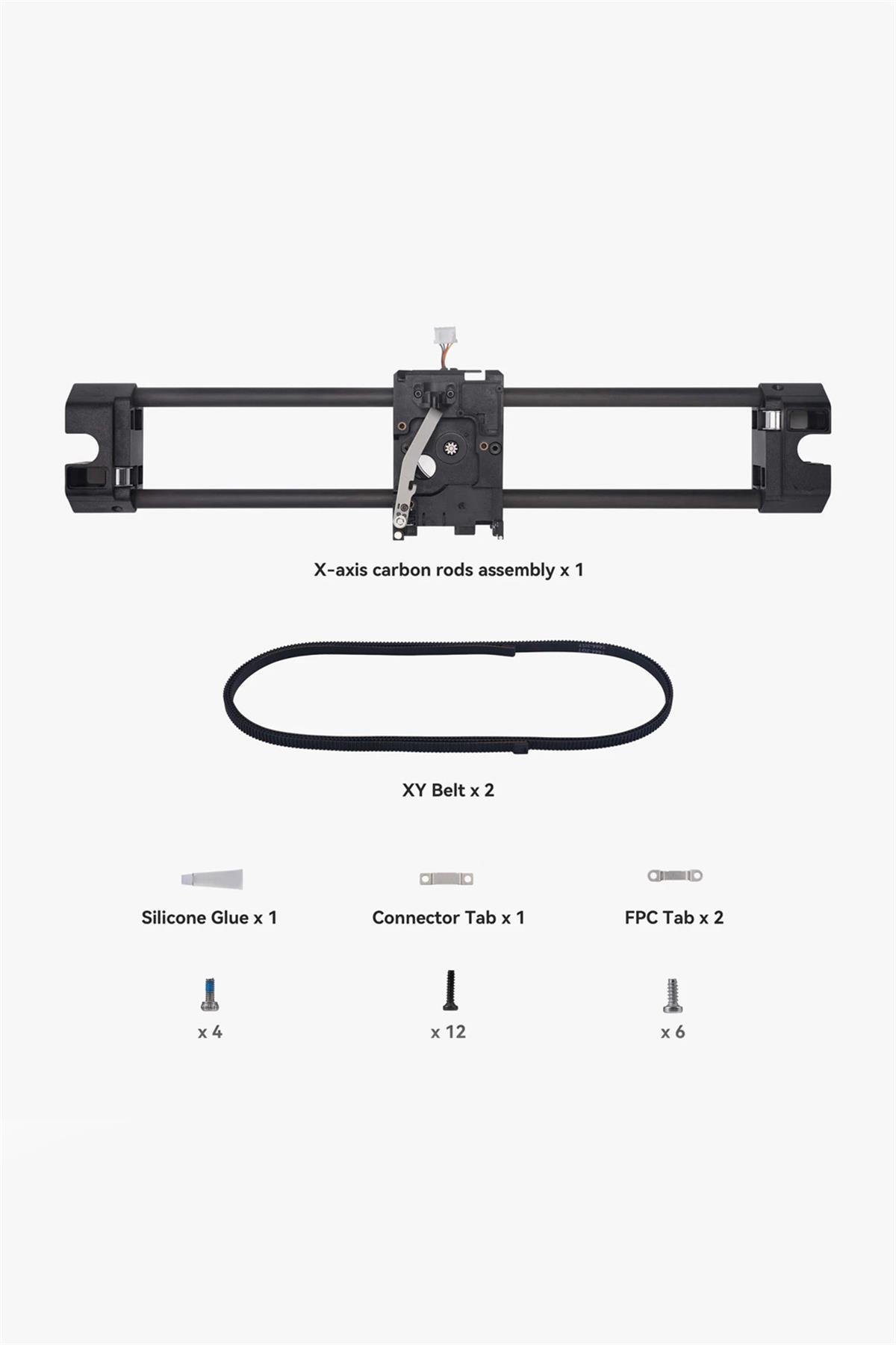 Bambu Lab X Axis Carbon Rods Assembly P1P-PFS-X1C-X1-X1E
