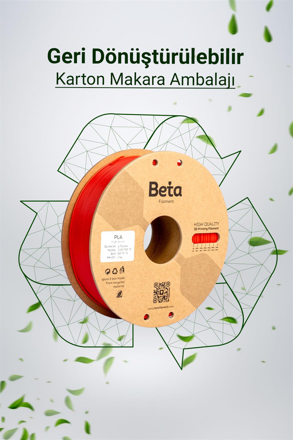 Beta PLA High-Speed Filament Kiss Red