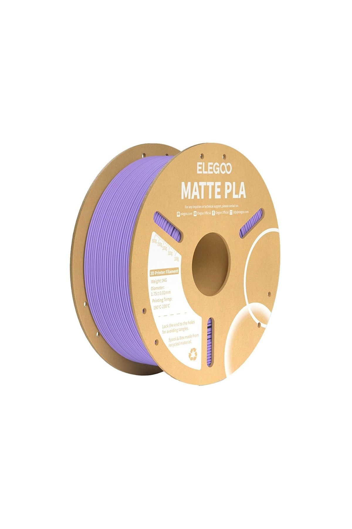 ELEGOO PLA Matte Filament Lavender Purple