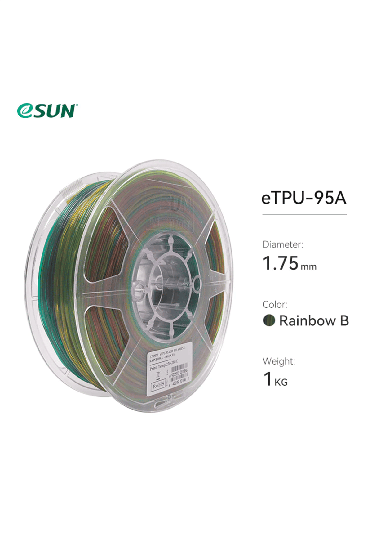 Esun Etpu-95A Filament Rainbow