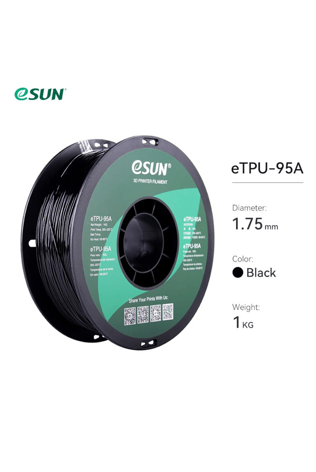 Esun Etpu-95A Filament Siyah