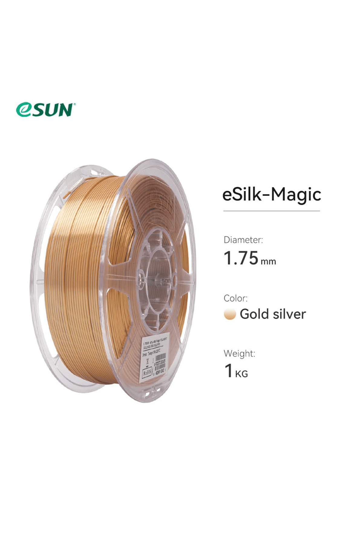 Esun PLA-Silk Magic Filament Altın-Gümüş