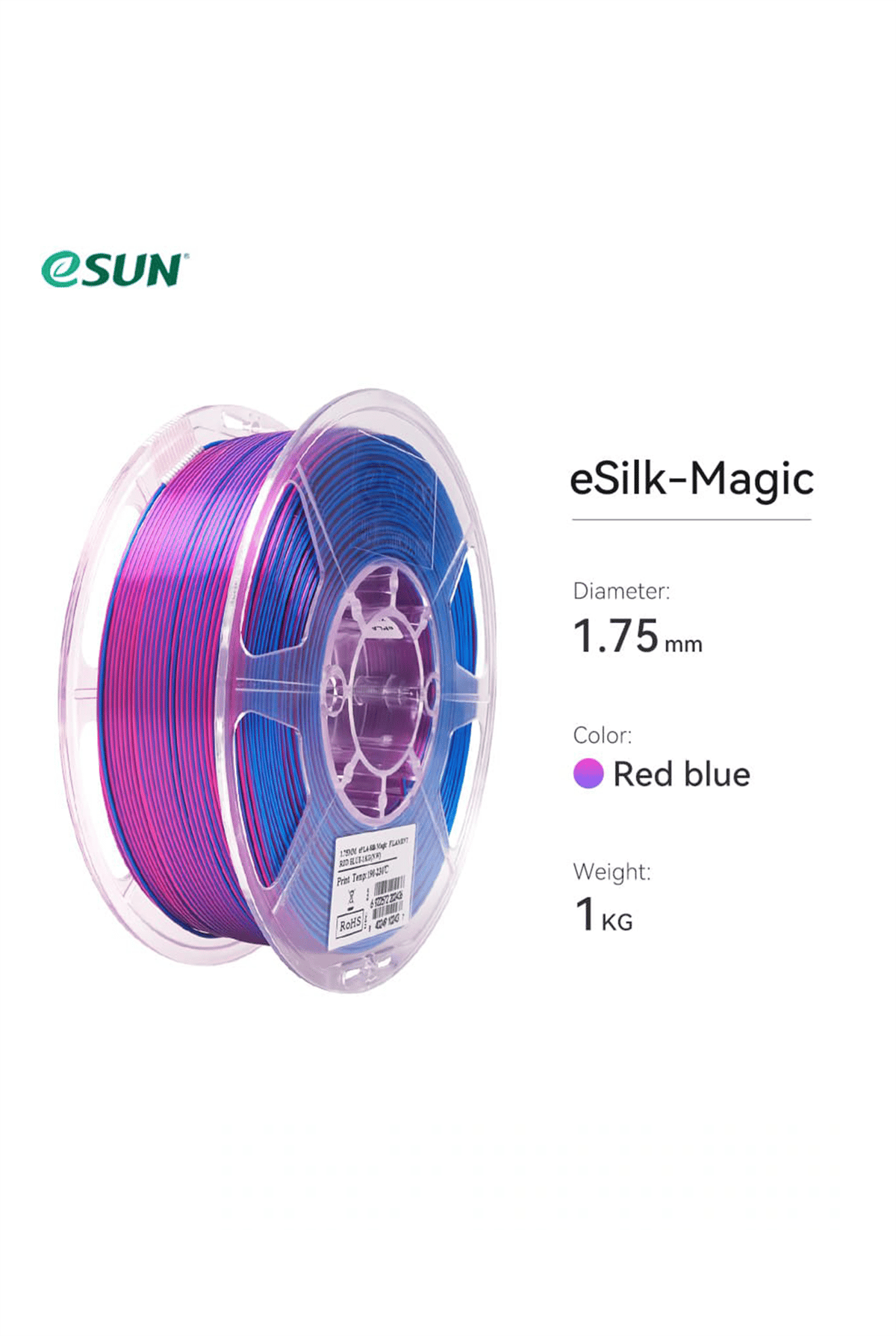 Esun PLA-Silk Magic Filament Kırmızı-Mavi