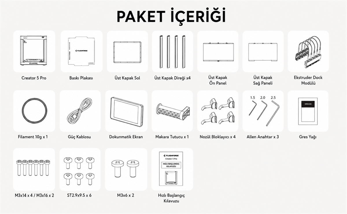 FLASHFORGE Creator 5 Pro 3D Yazıcı