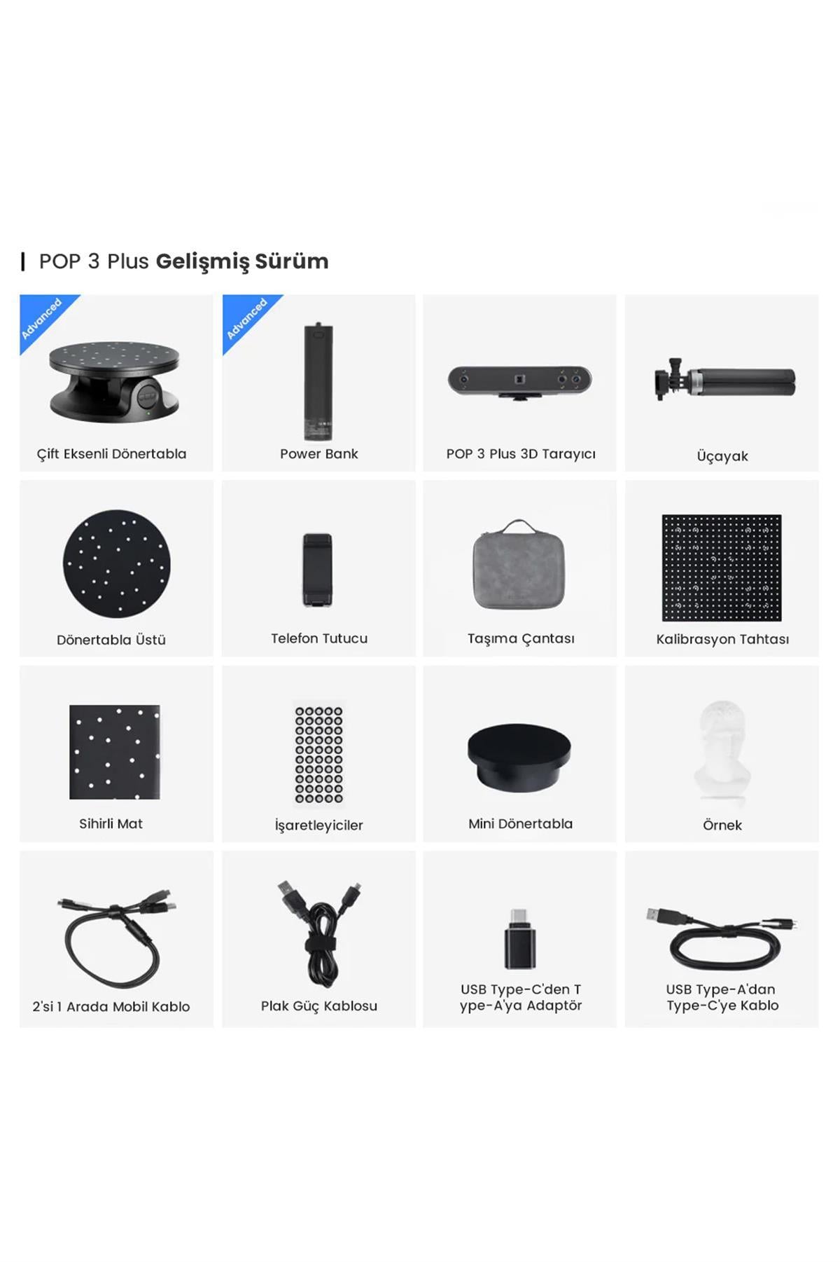 Revopoint POP 3 Plus Advanced Edition 3D Scanner (Ön Sipariş)