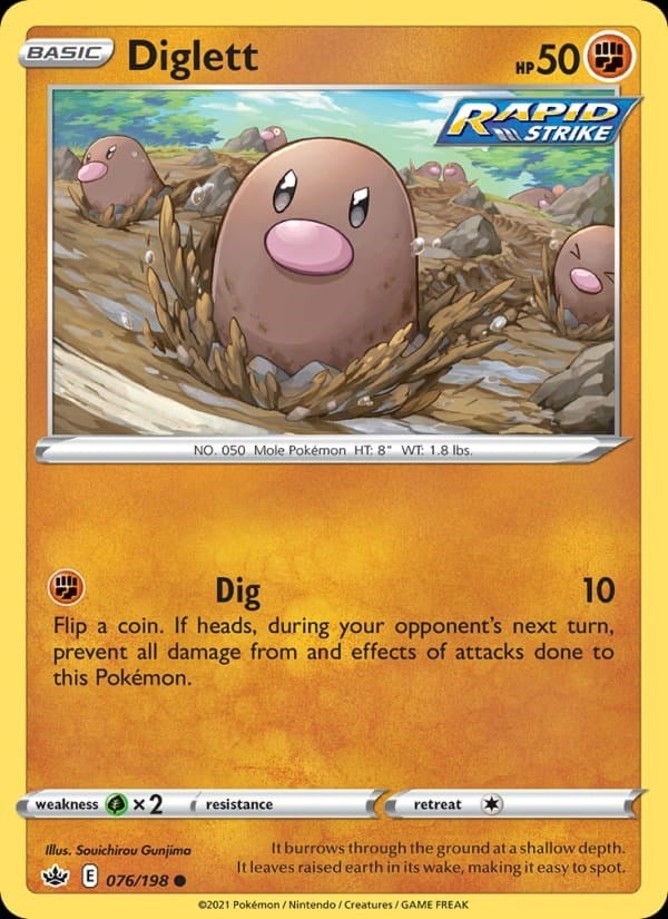 Chilling Reign - Diglett [Reverse Holo] #76