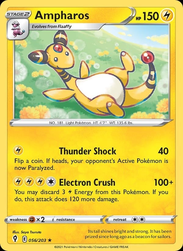 Evolving Skies - Ampharos [Reverse Holo] #56