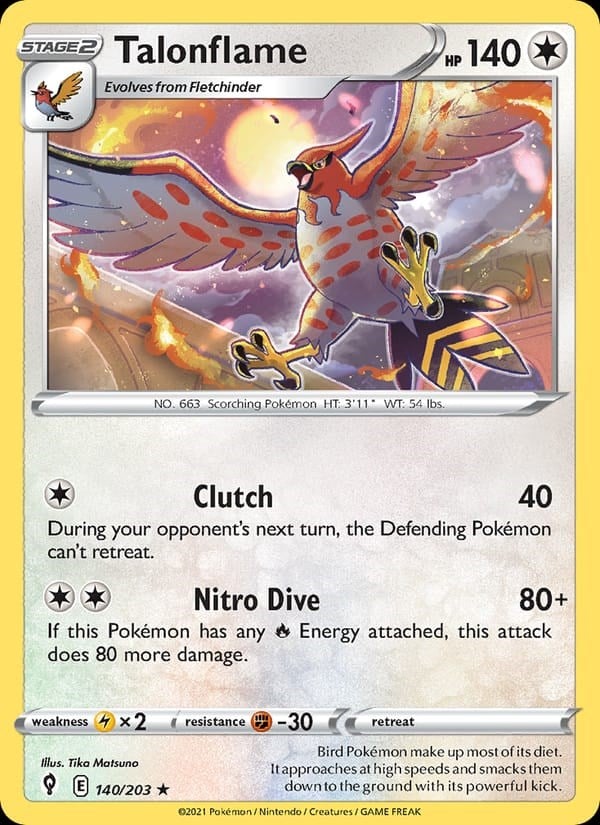 Evolving Skies - Talonflame [Reverse Holo] #140