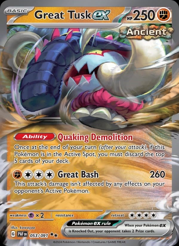 Great Tusk ex - Paldean Fates #053