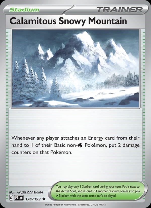 Paldea Evolved - Calamitous Snowy Mountain [Reverse Holo] #174