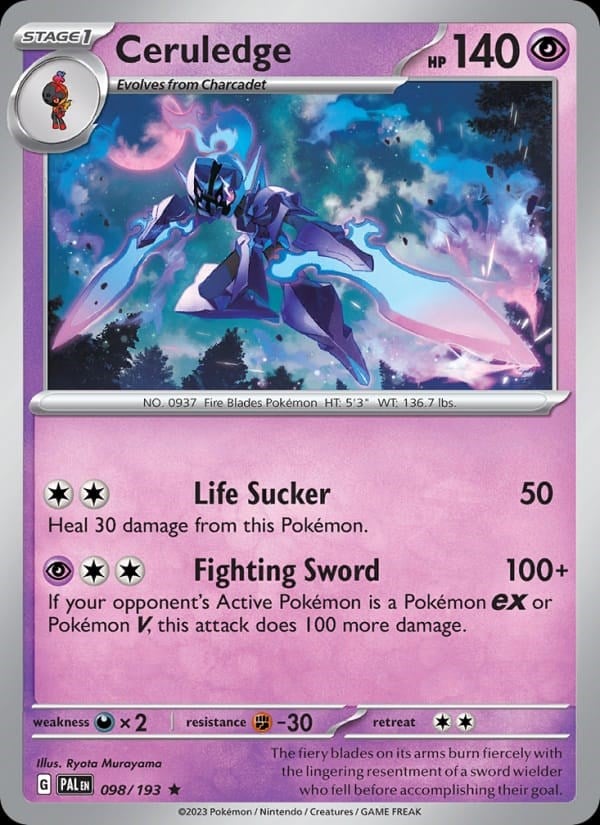 Paldea Evolved - Ceruledge [Reverse Holo] #098