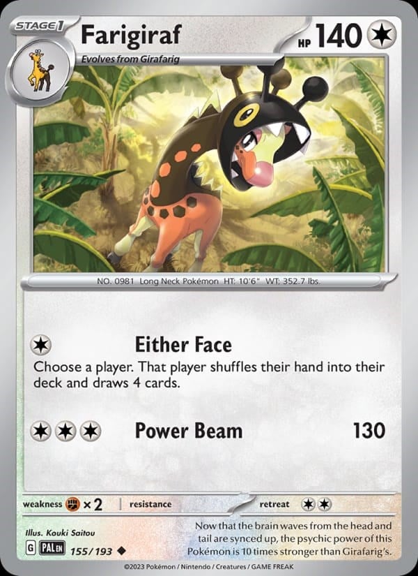 Paldea Evolved - Farigiraf [Reverse Holo] #155