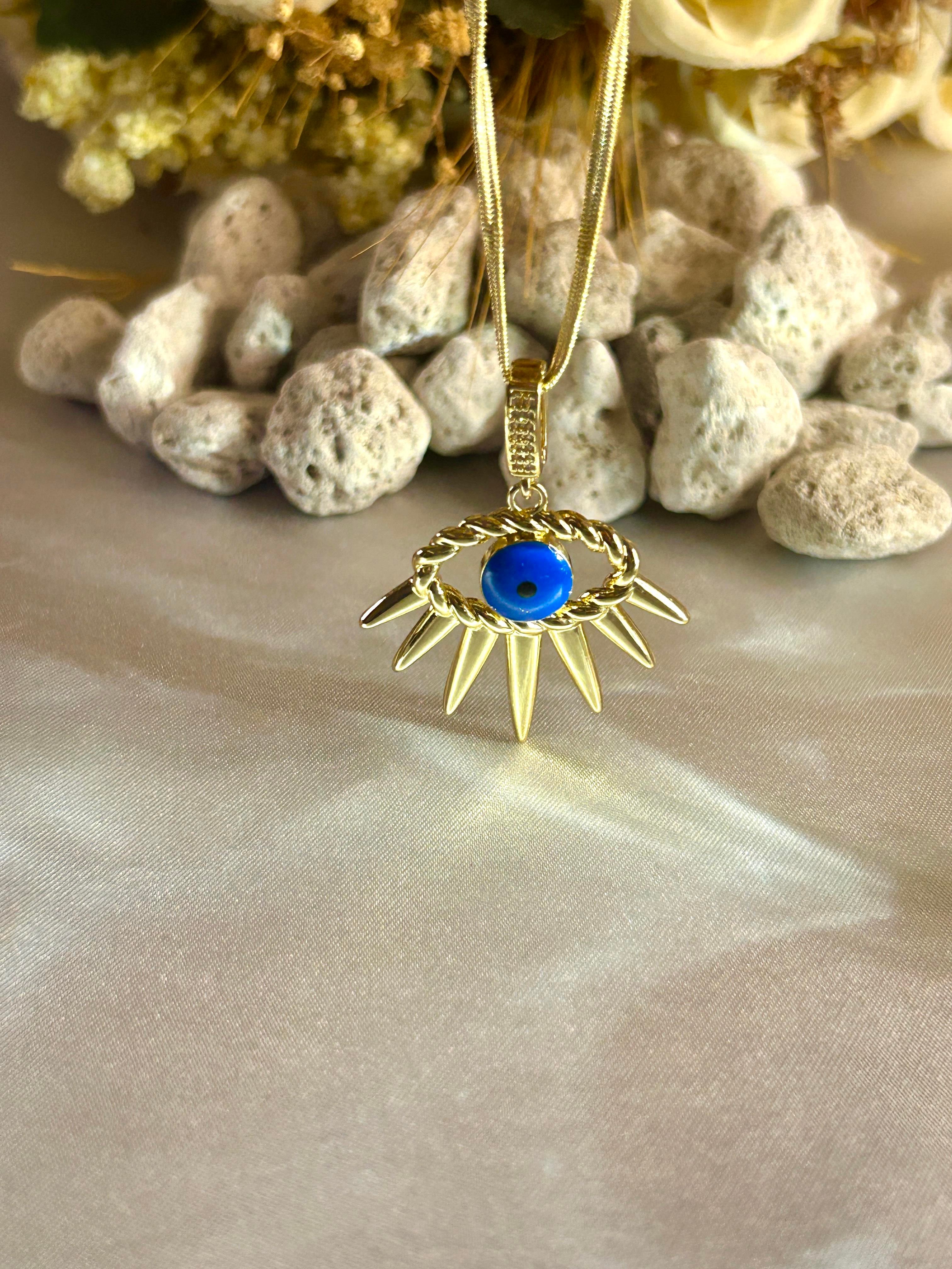 AJDA CHARM GOLD GÖZ KOLYE