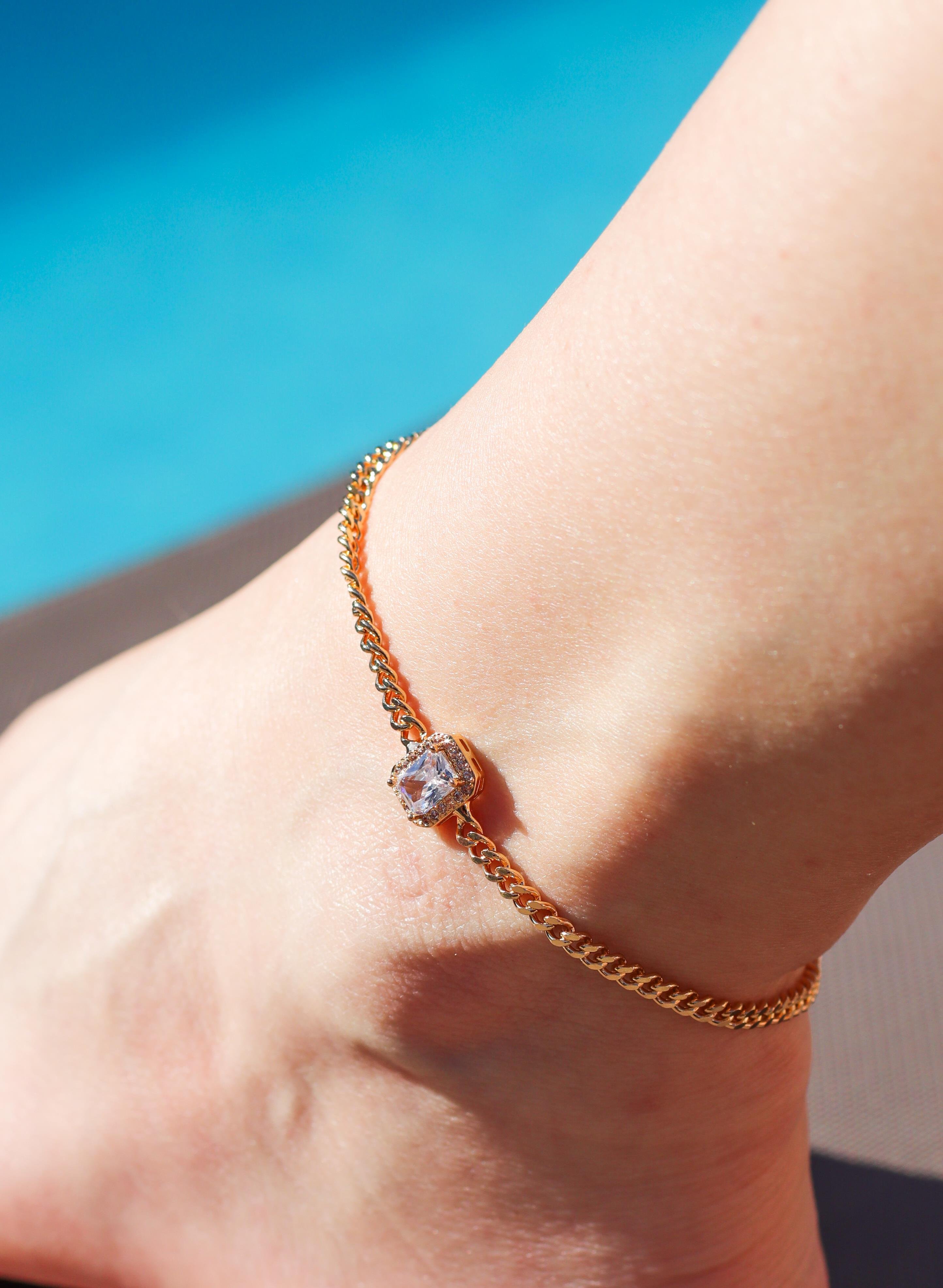 Baget Taş Model Gold Halhal