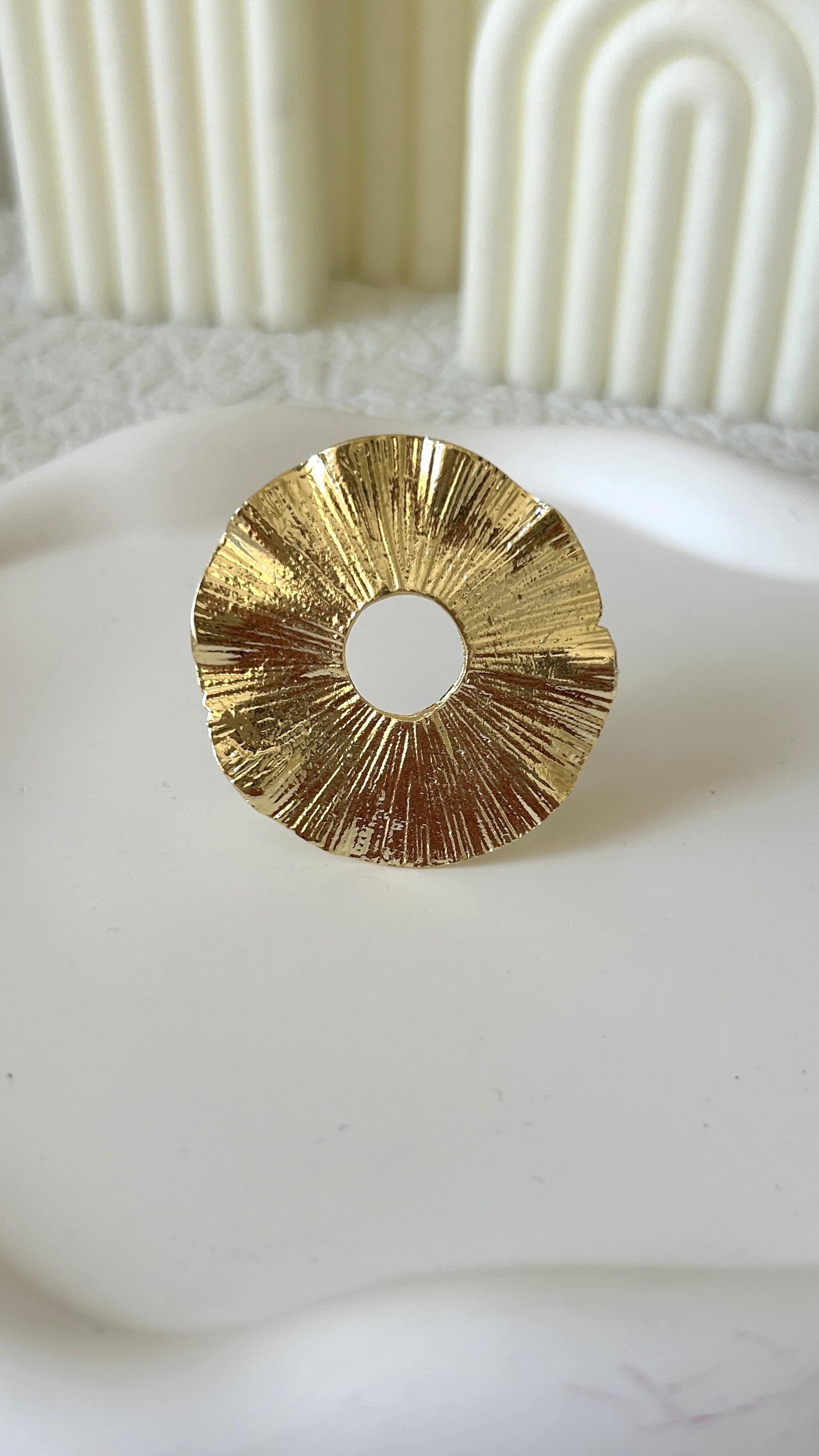 Çiçek Desen Ayarlanabilir Yüzük