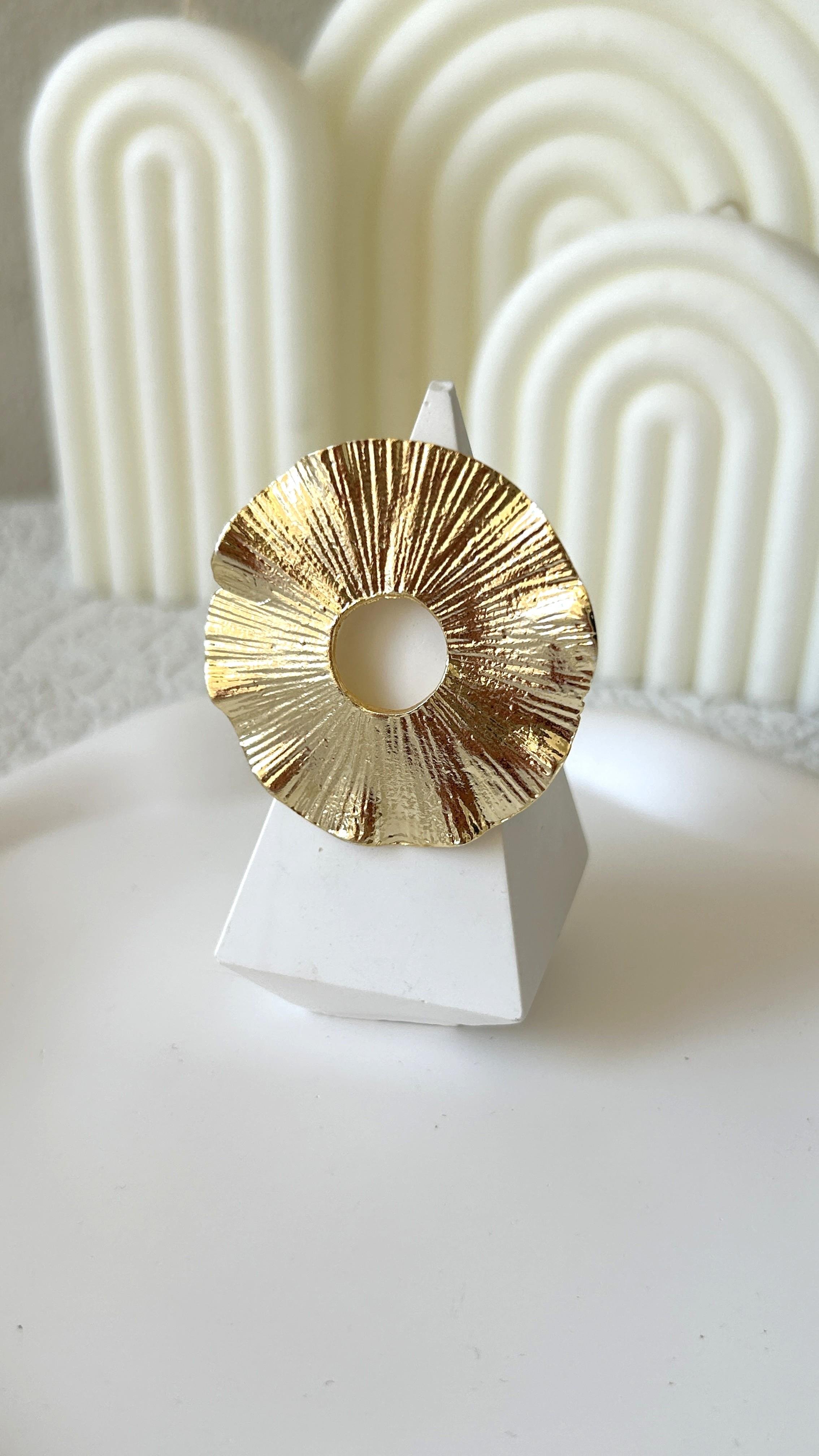 Çiçek Desen Ayarlanabilir Yüzük