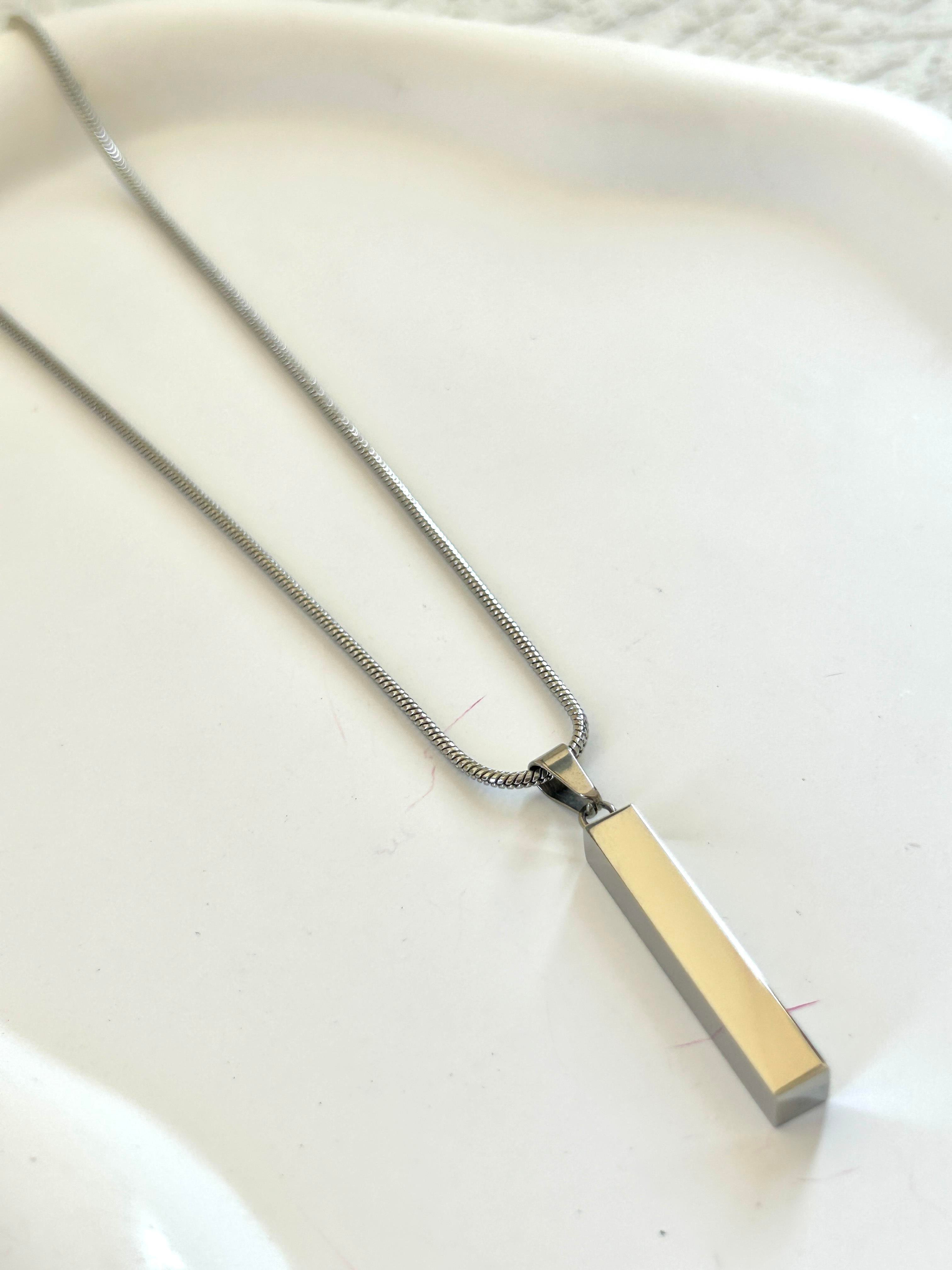 Çubuk Bar Çelik Kolye