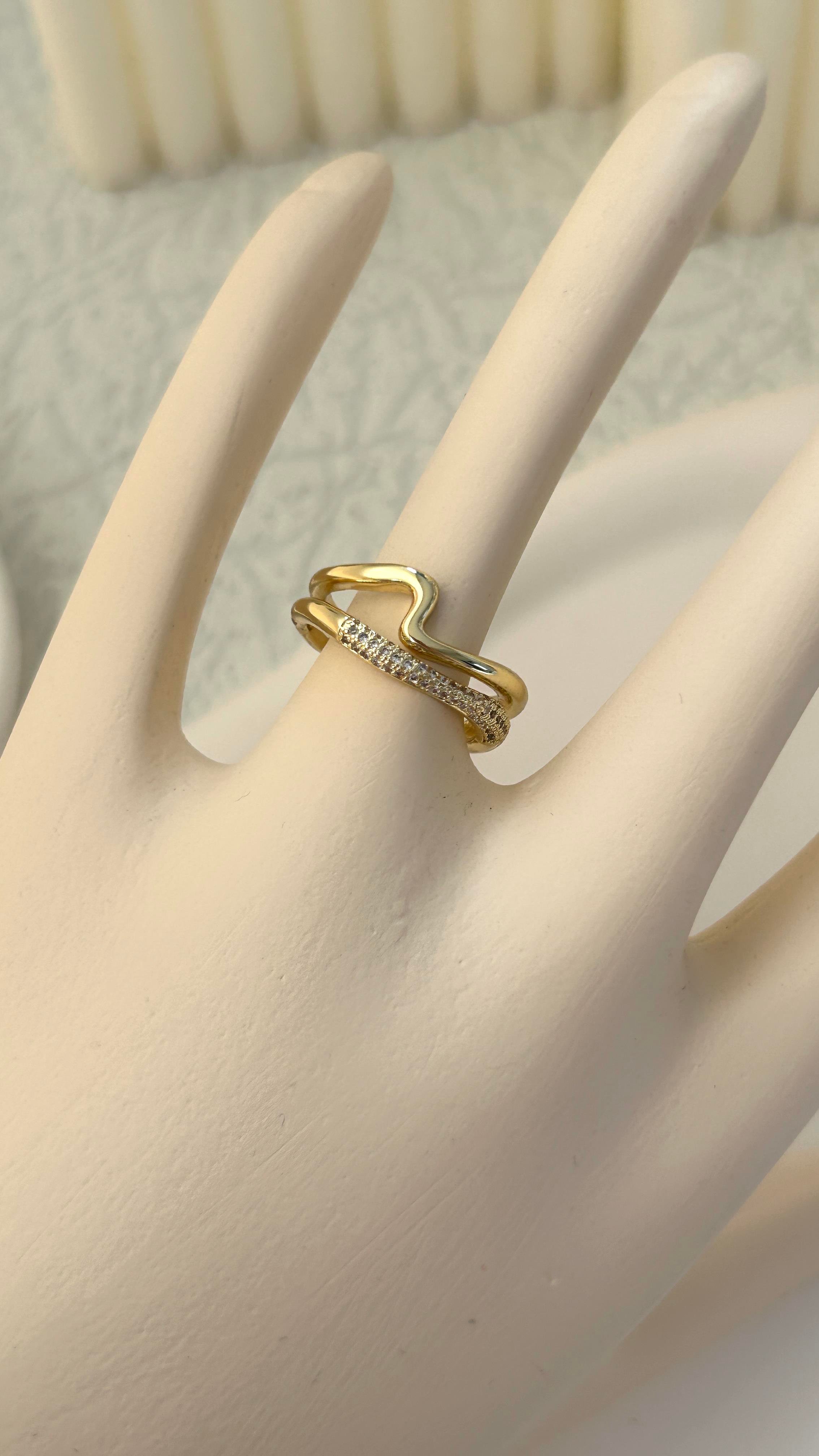 Dalga Model Gold Yüzük