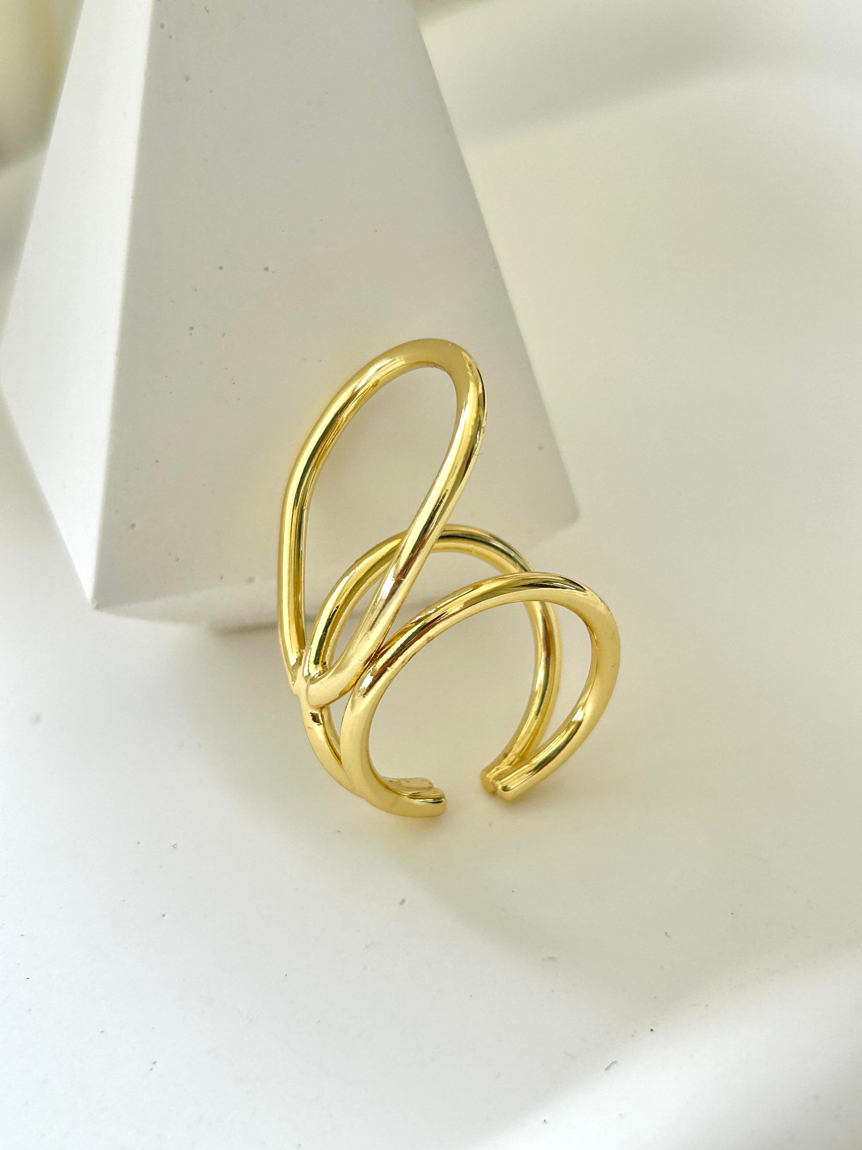 Geometri Tasarım Gold Yüzük