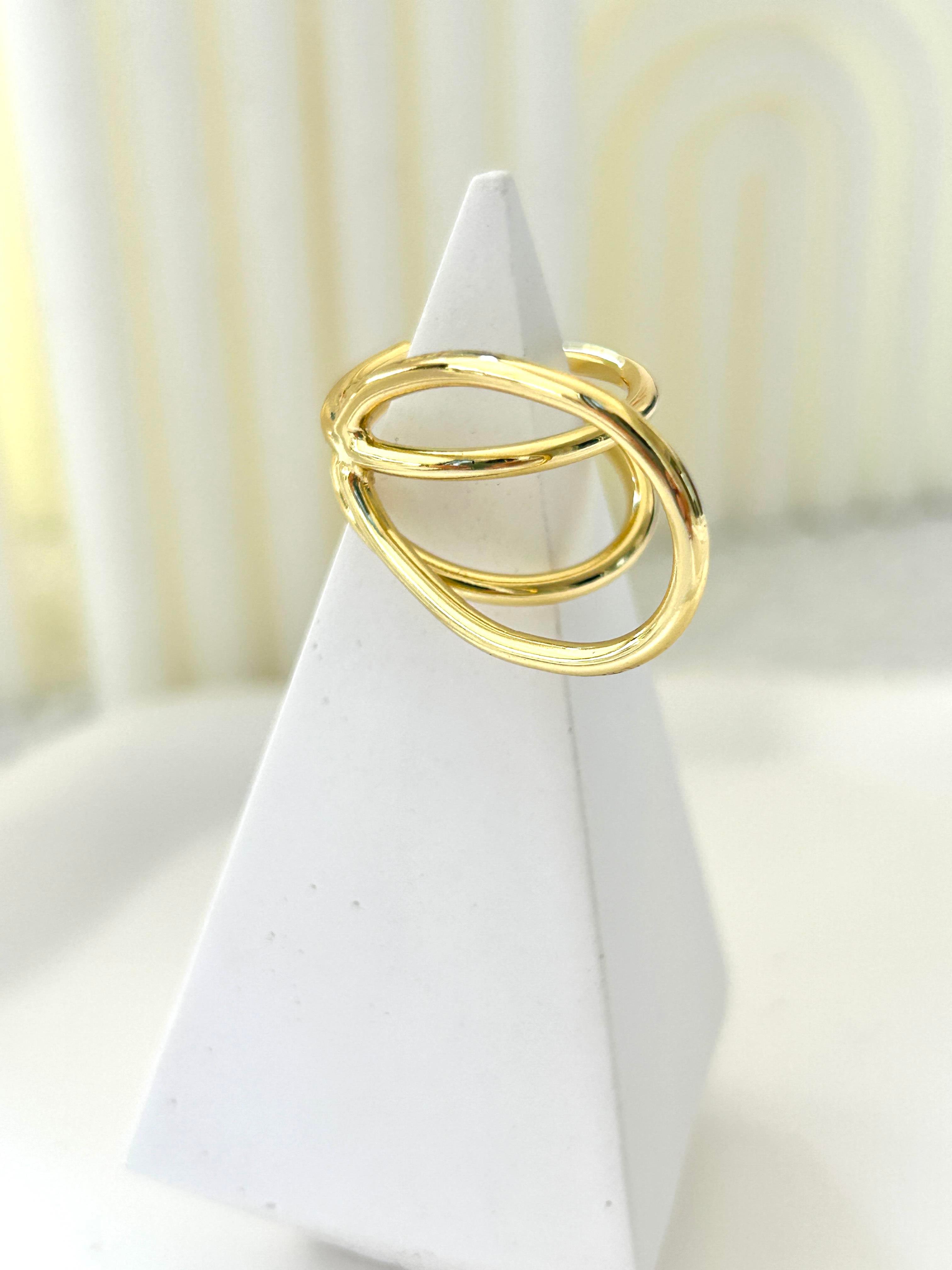 Geometri Tasarım Gold Yüzük