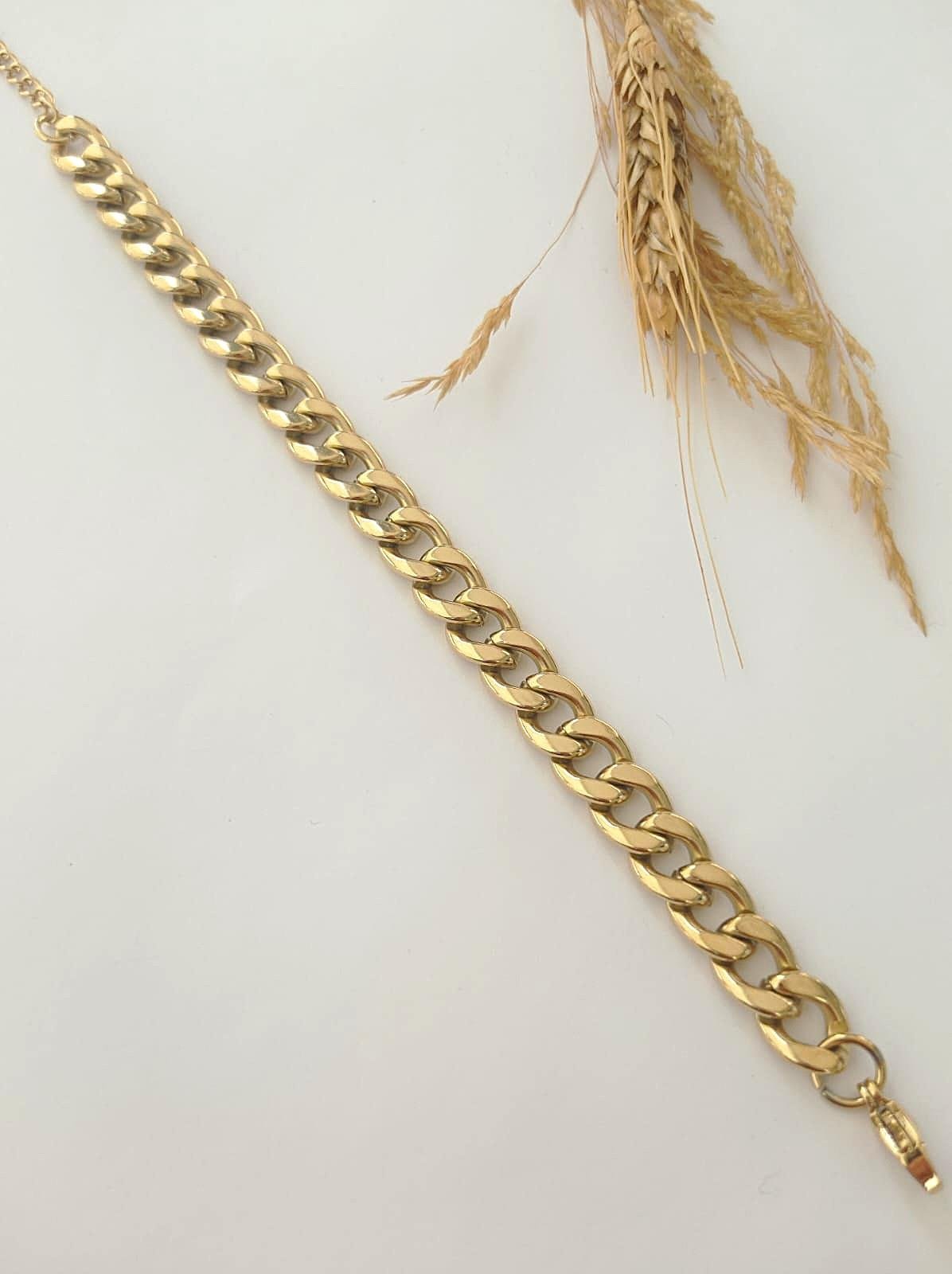 Gold Çelik Kalın Zincir Bileklik