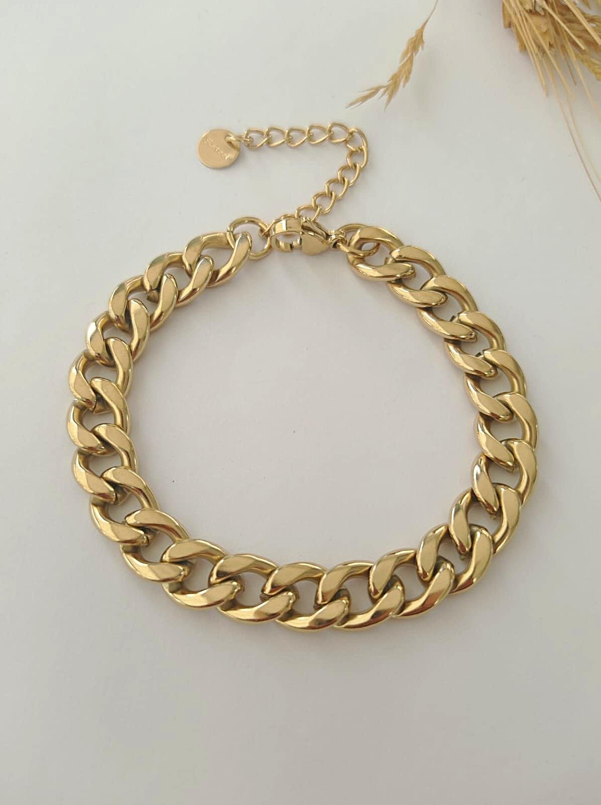 Gold Çelik Kalın Zincir Bileklik