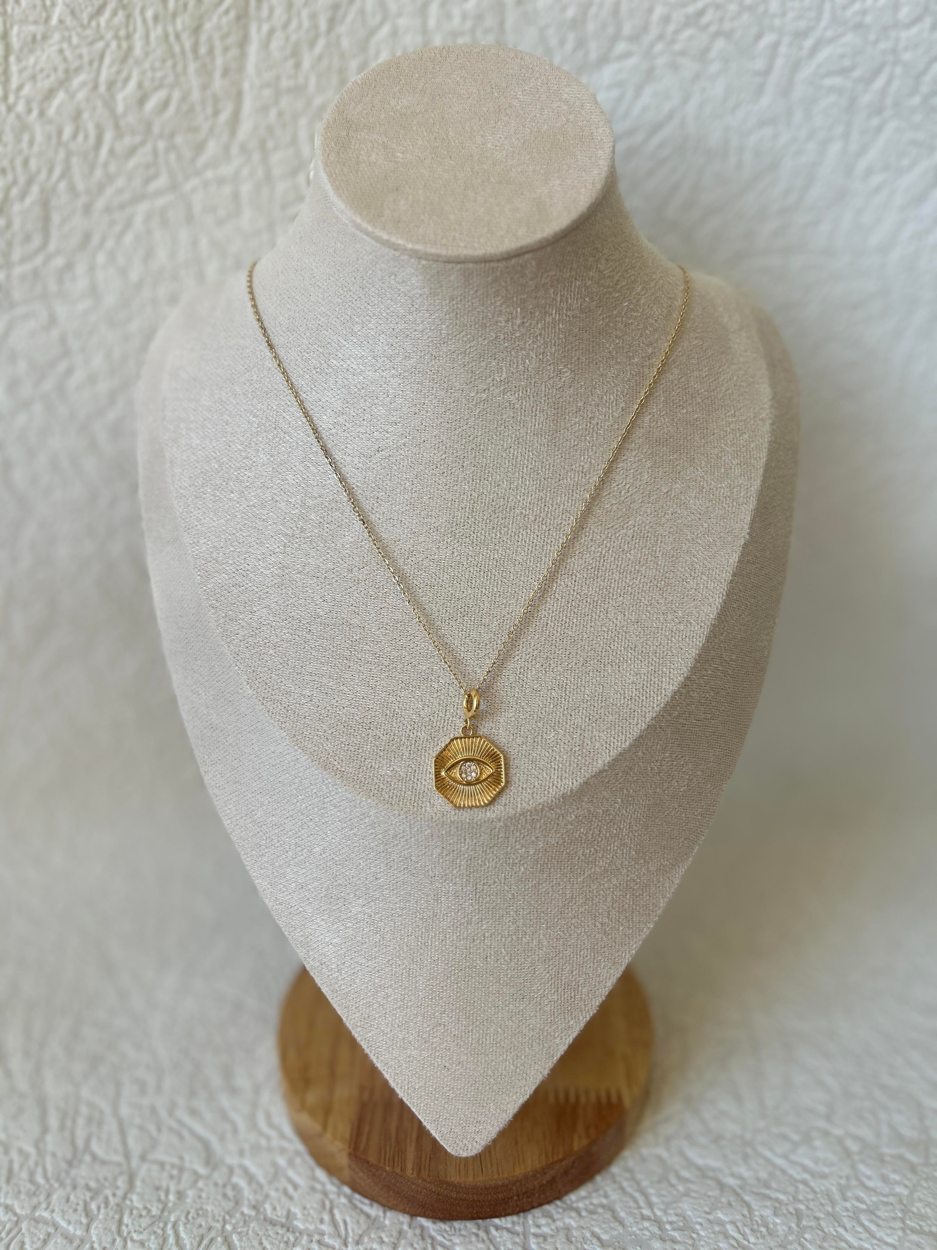 Göz Madalyon Gold Kolye