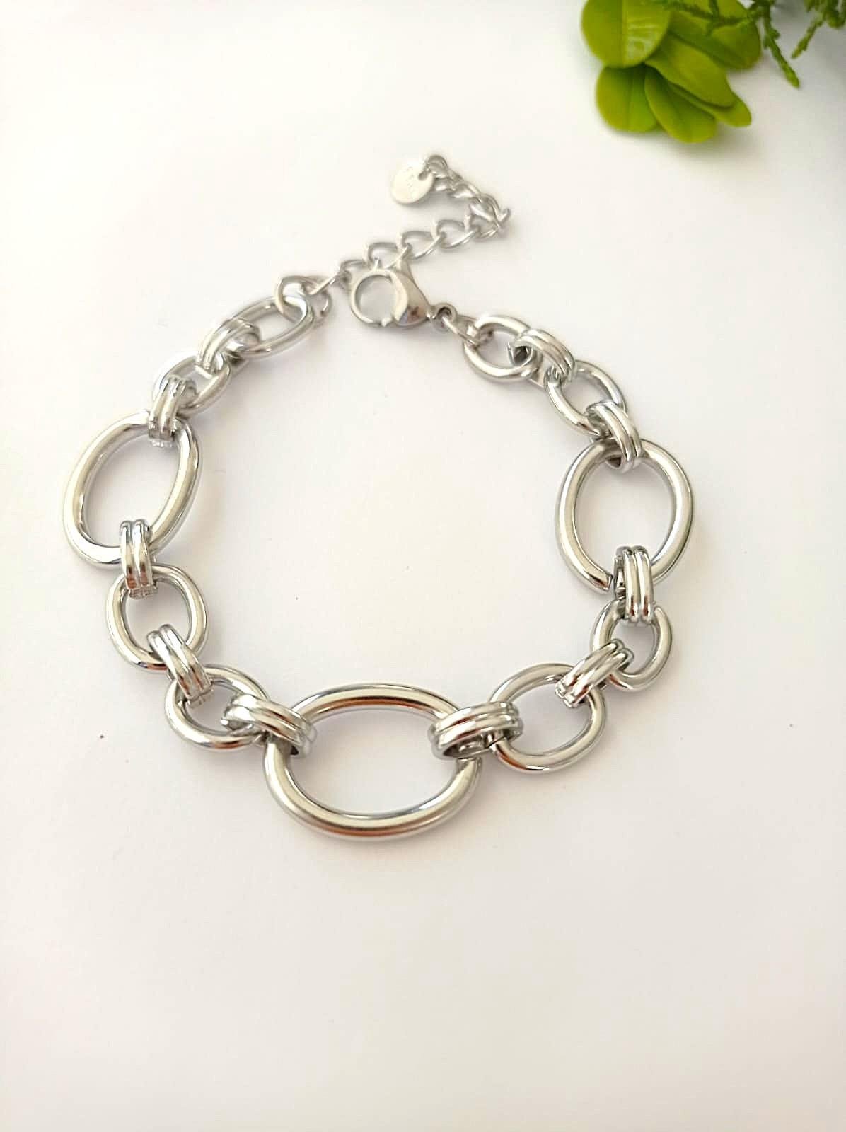 Halka Çelik Silver Bileklik