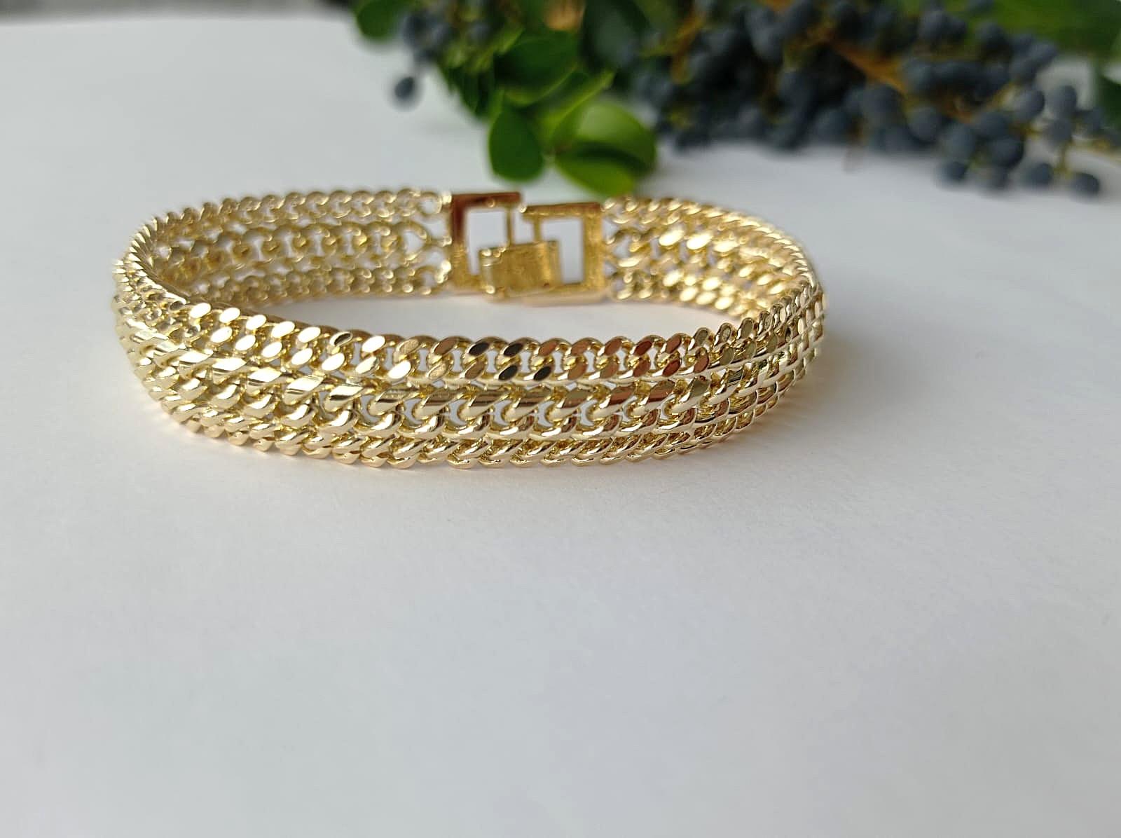 Hasır Çelik Gold Bileklik