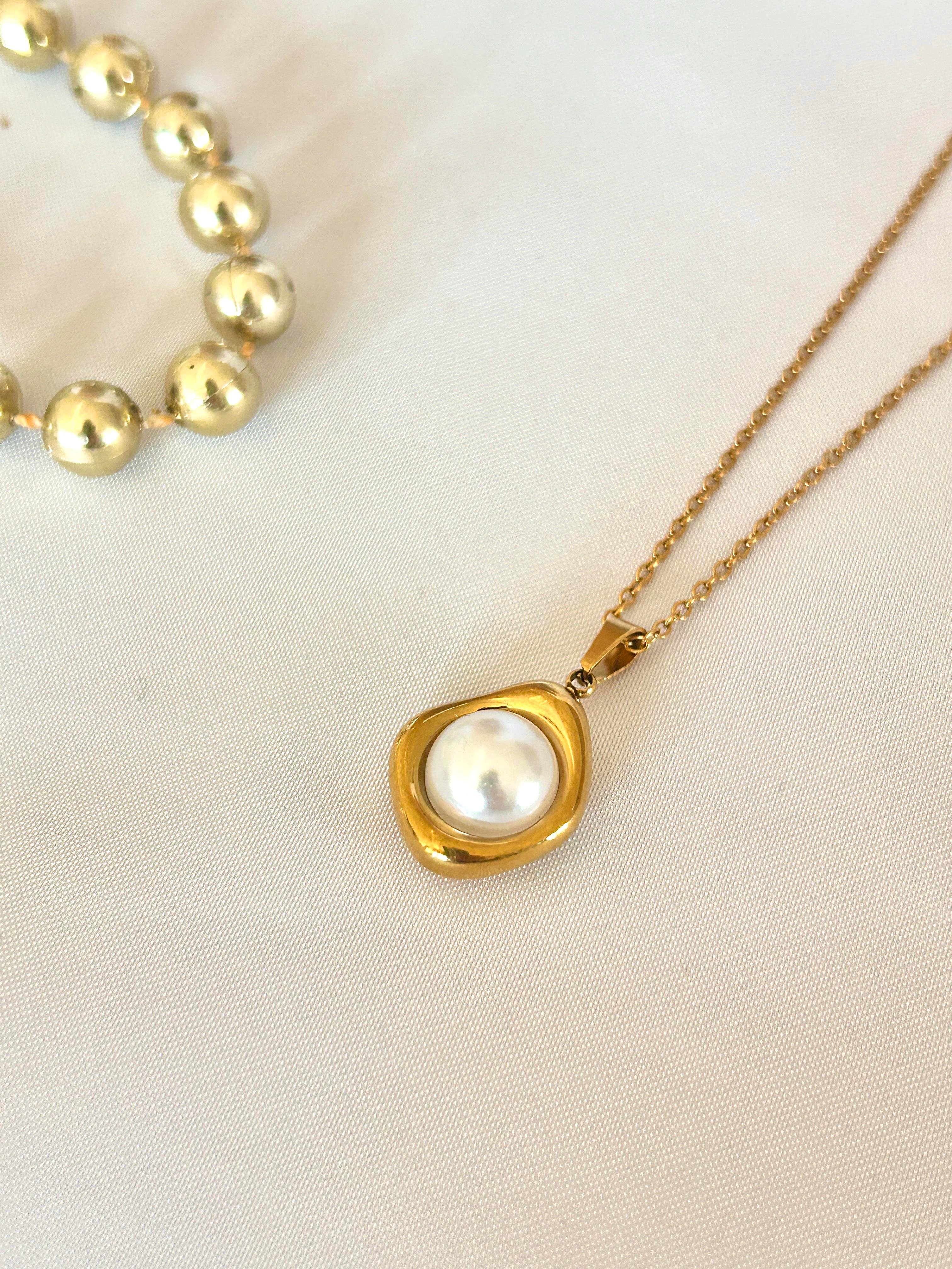 İNCİ GOLD ÇELİK KOLYE