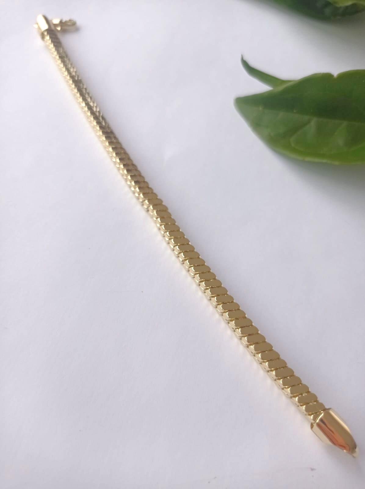 Kare Zincir Gold Bileklik