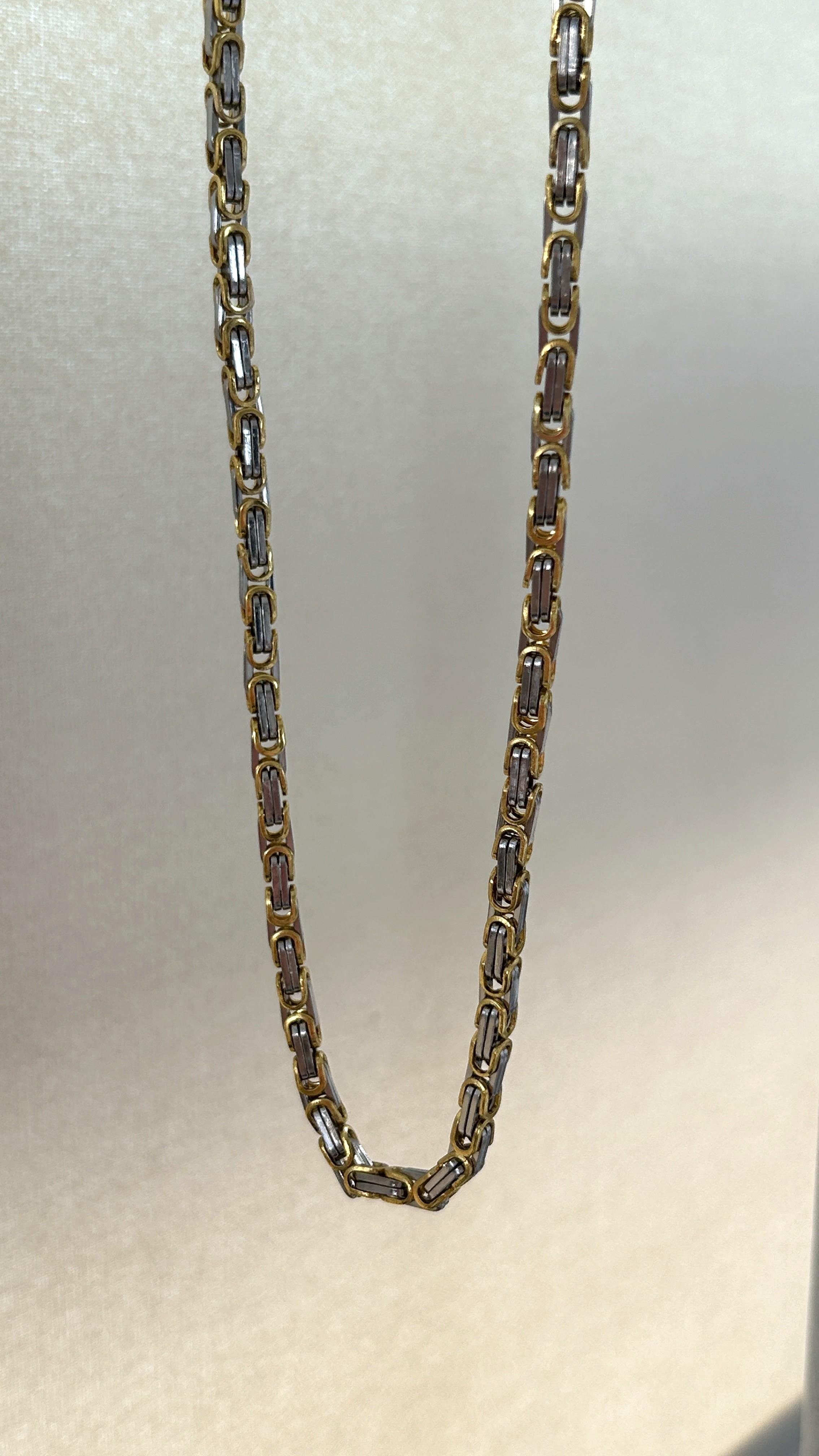 Kral Gümüş Gold Çelik Kolye