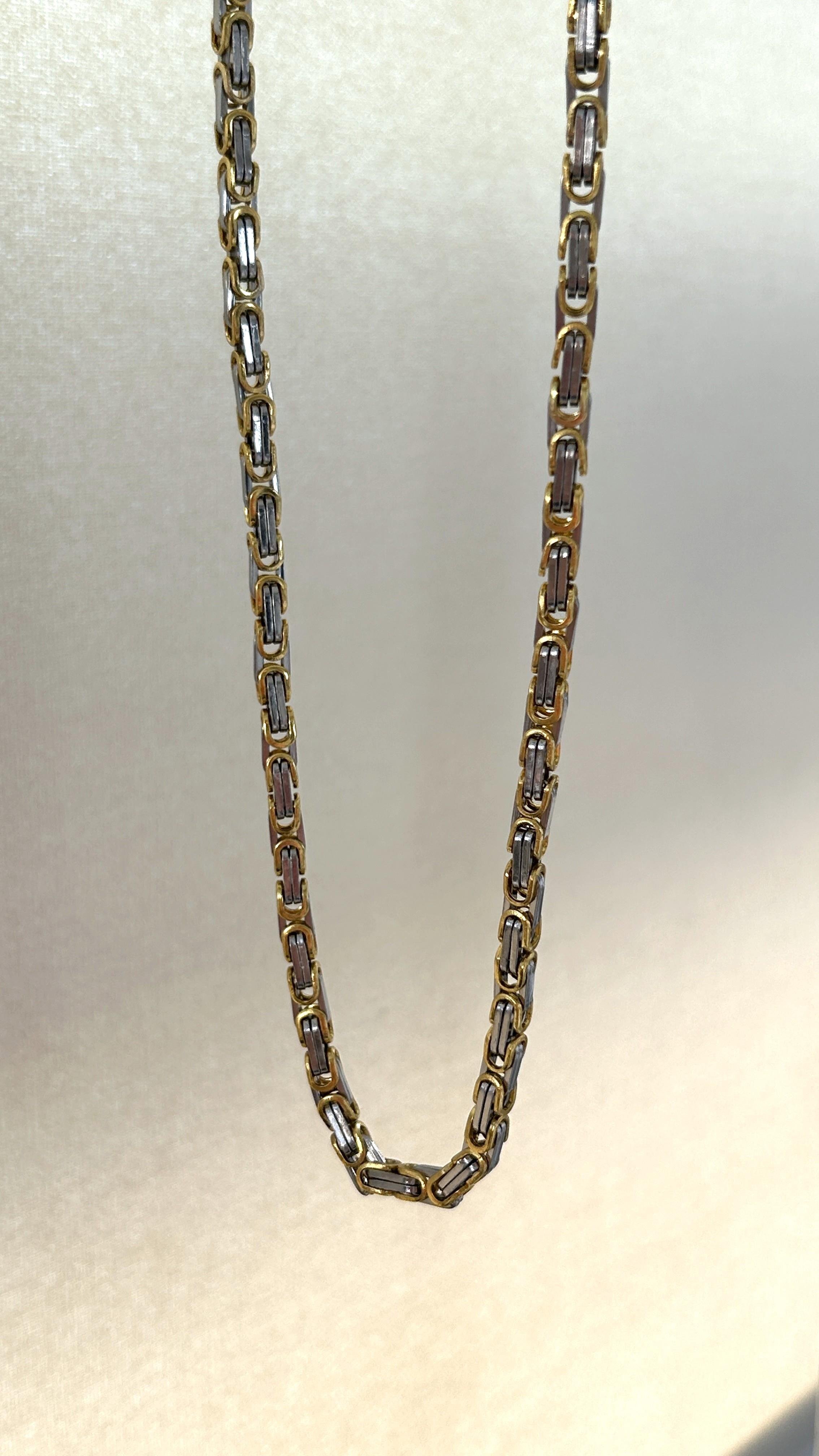 Kral Gümüş Gold Çelik Kolye