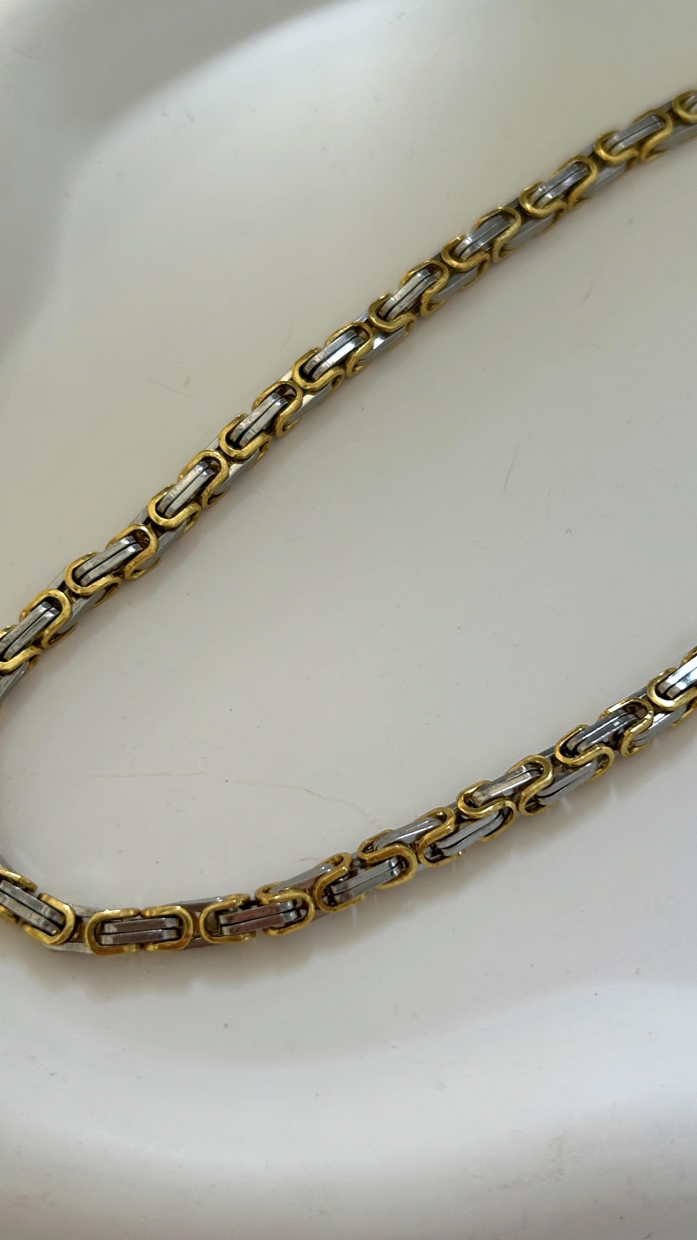 Kral Gümüş Gold Çelik Kolye