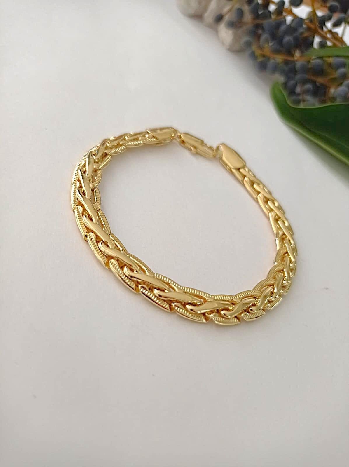 Örgü Çelik Gold Bileklik