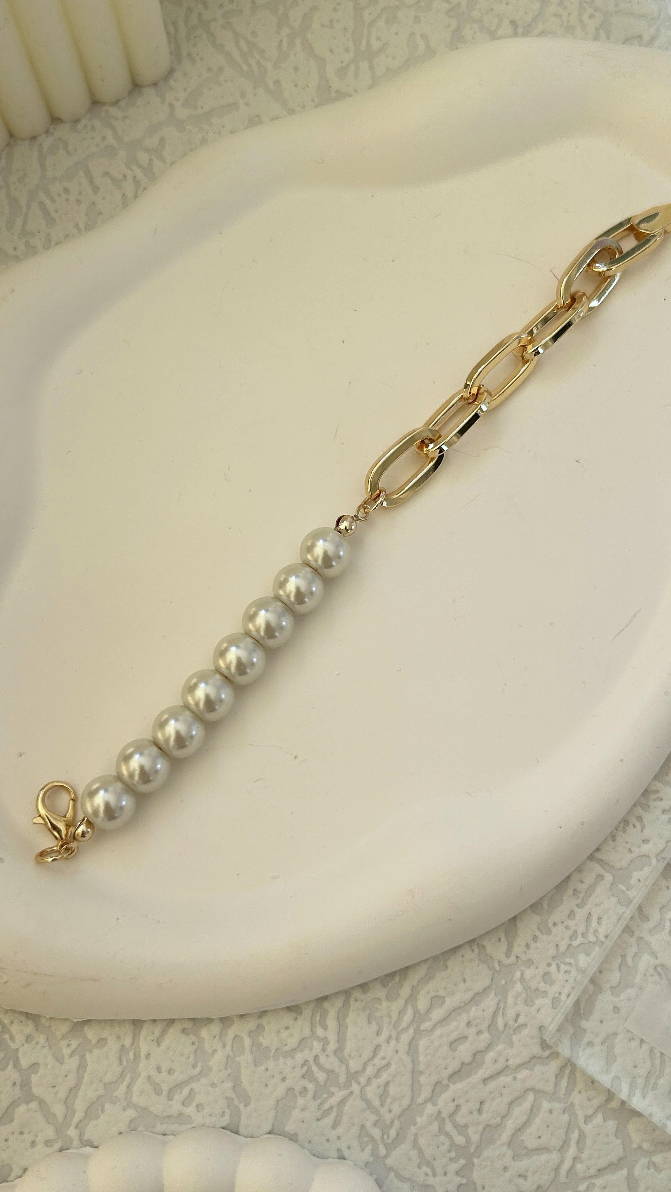 Özel Seri İncili Gold Bileklik