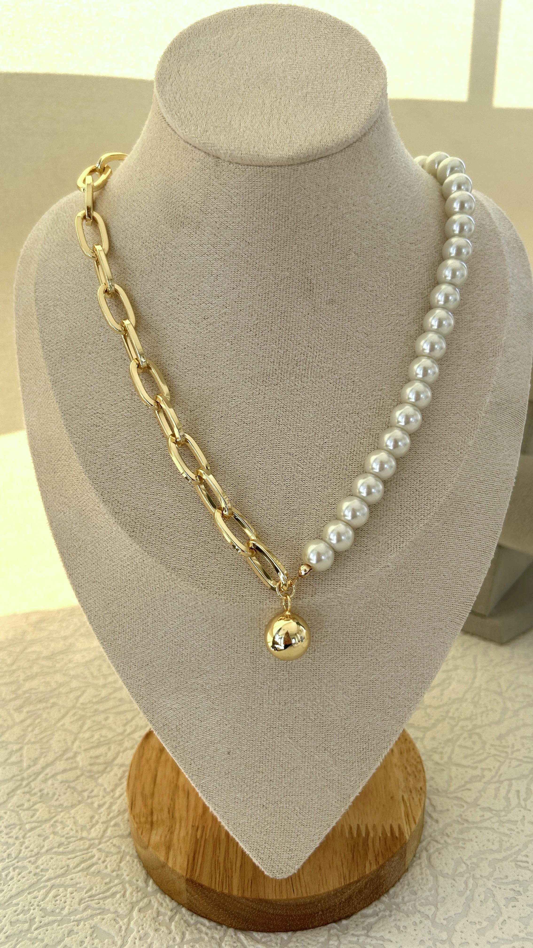 Özel Seri İncili Gold Kolye