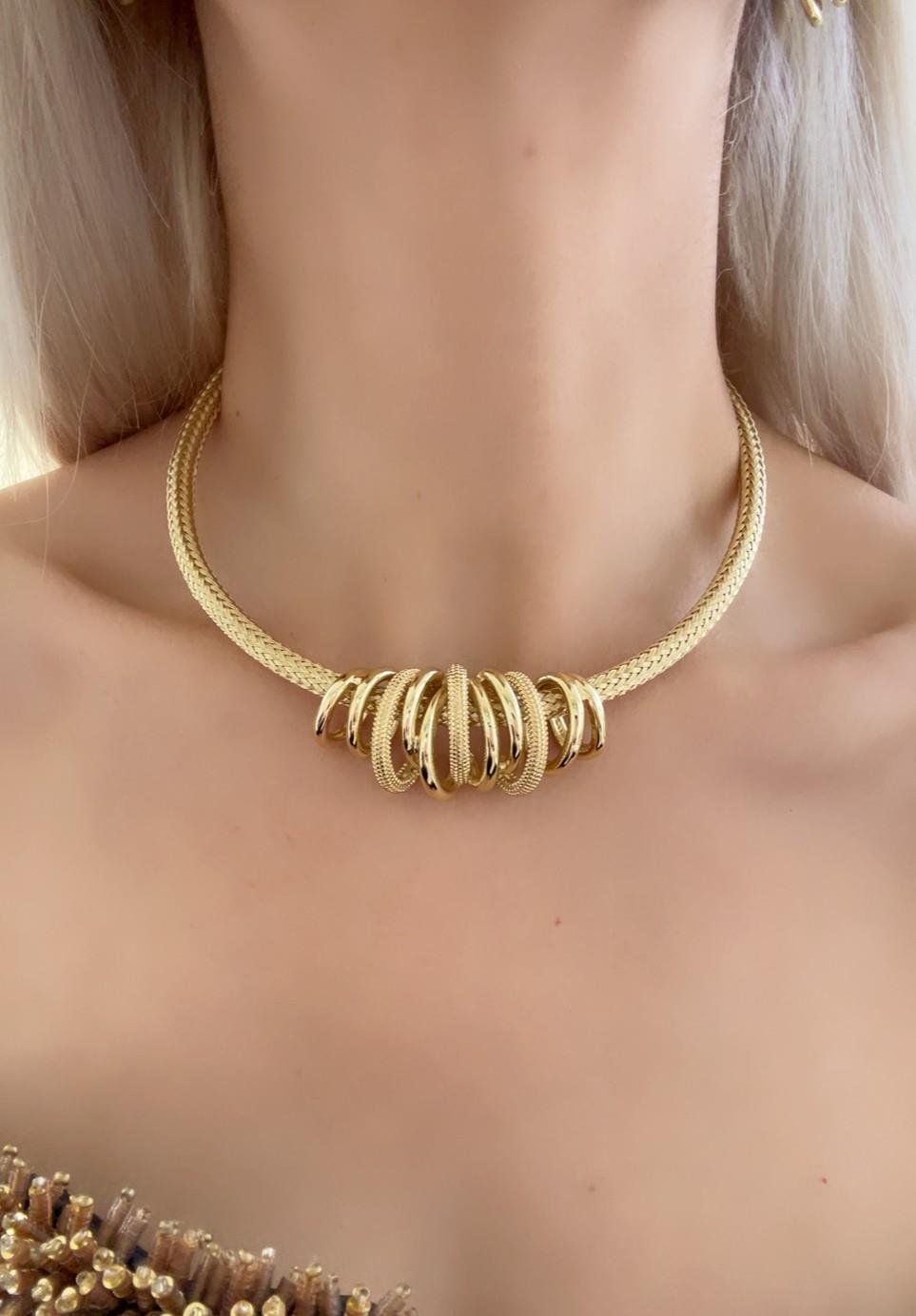 Özel Seri Sarmal Gold Choker Set