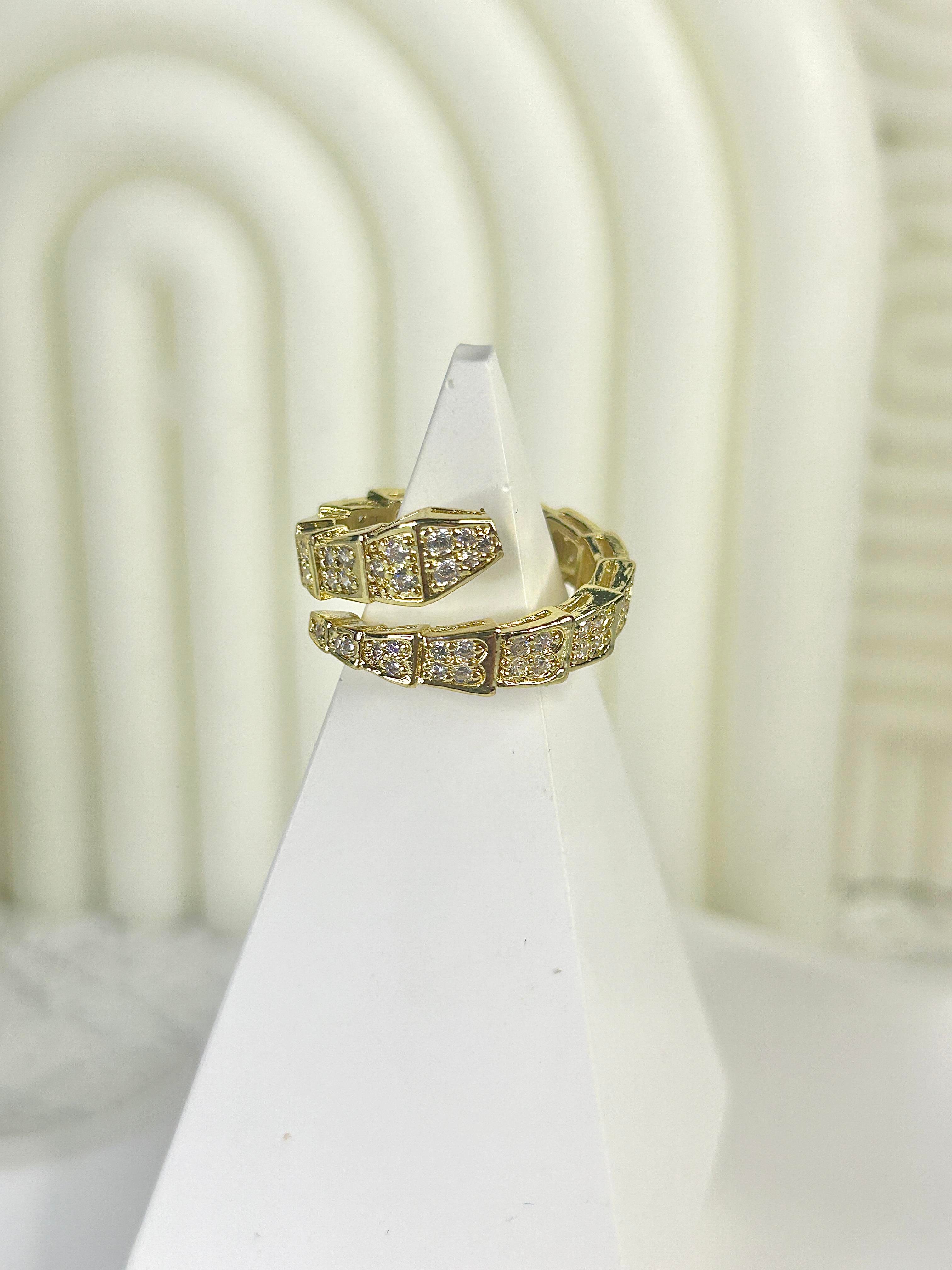 Premium Snake Tasarım Gold Yüzük