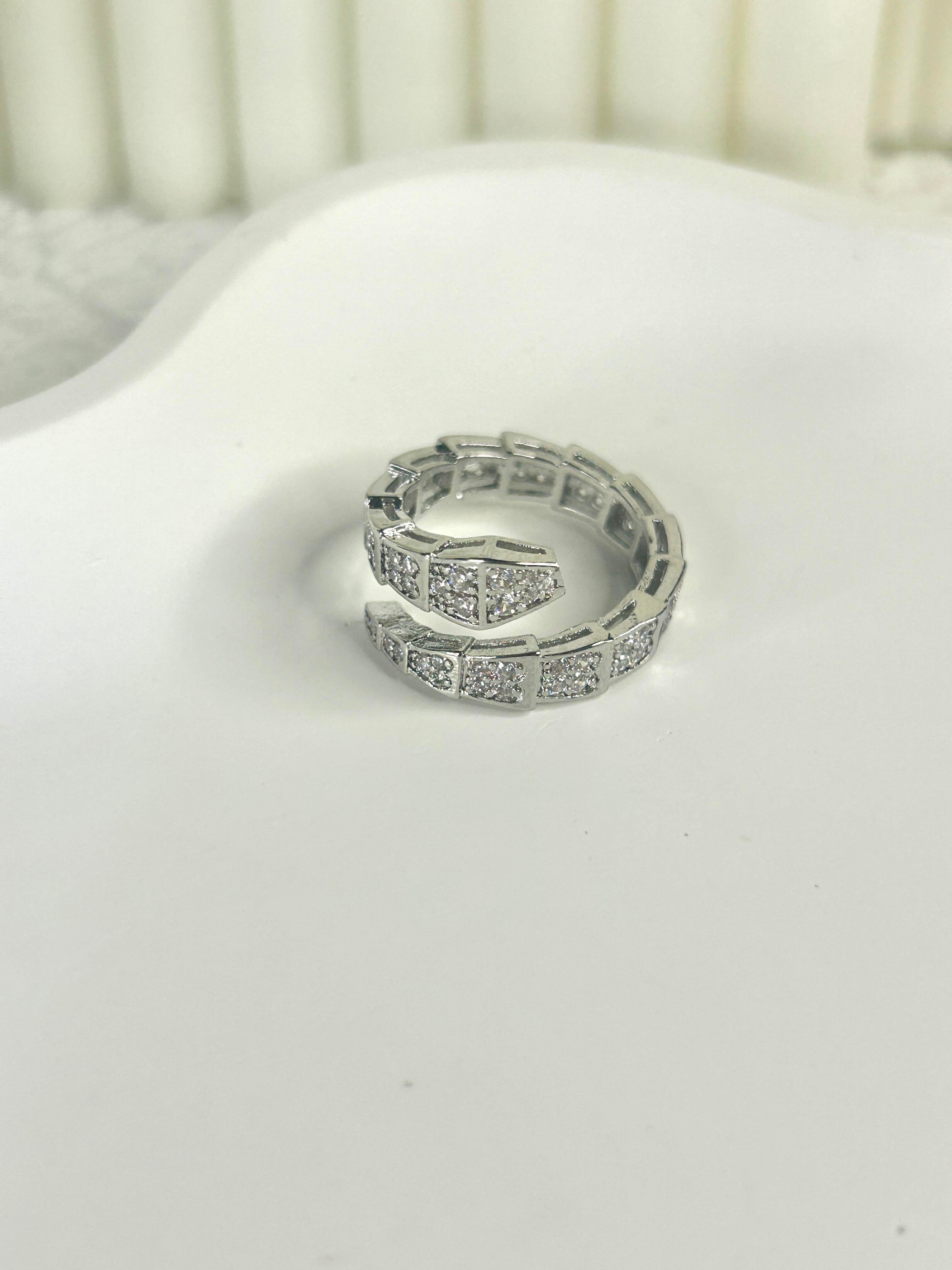 Premium Snake Tasarım Silver Yüzük