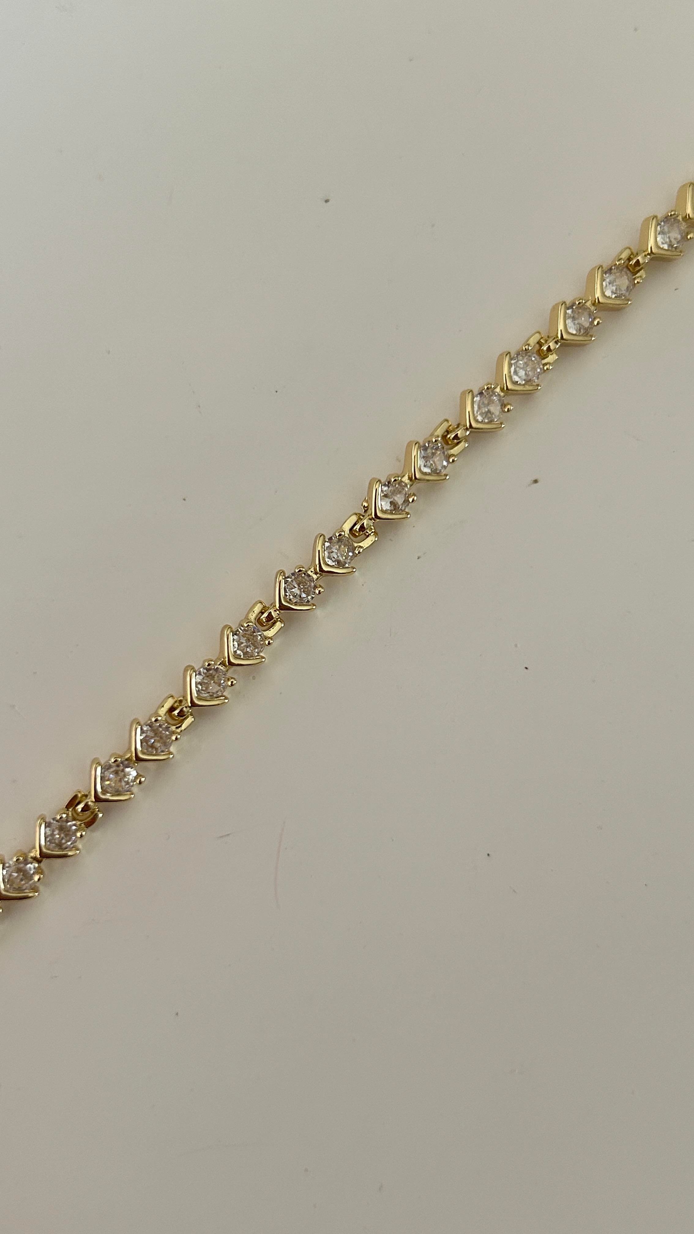 Premium Taşlı Gold Bileklik