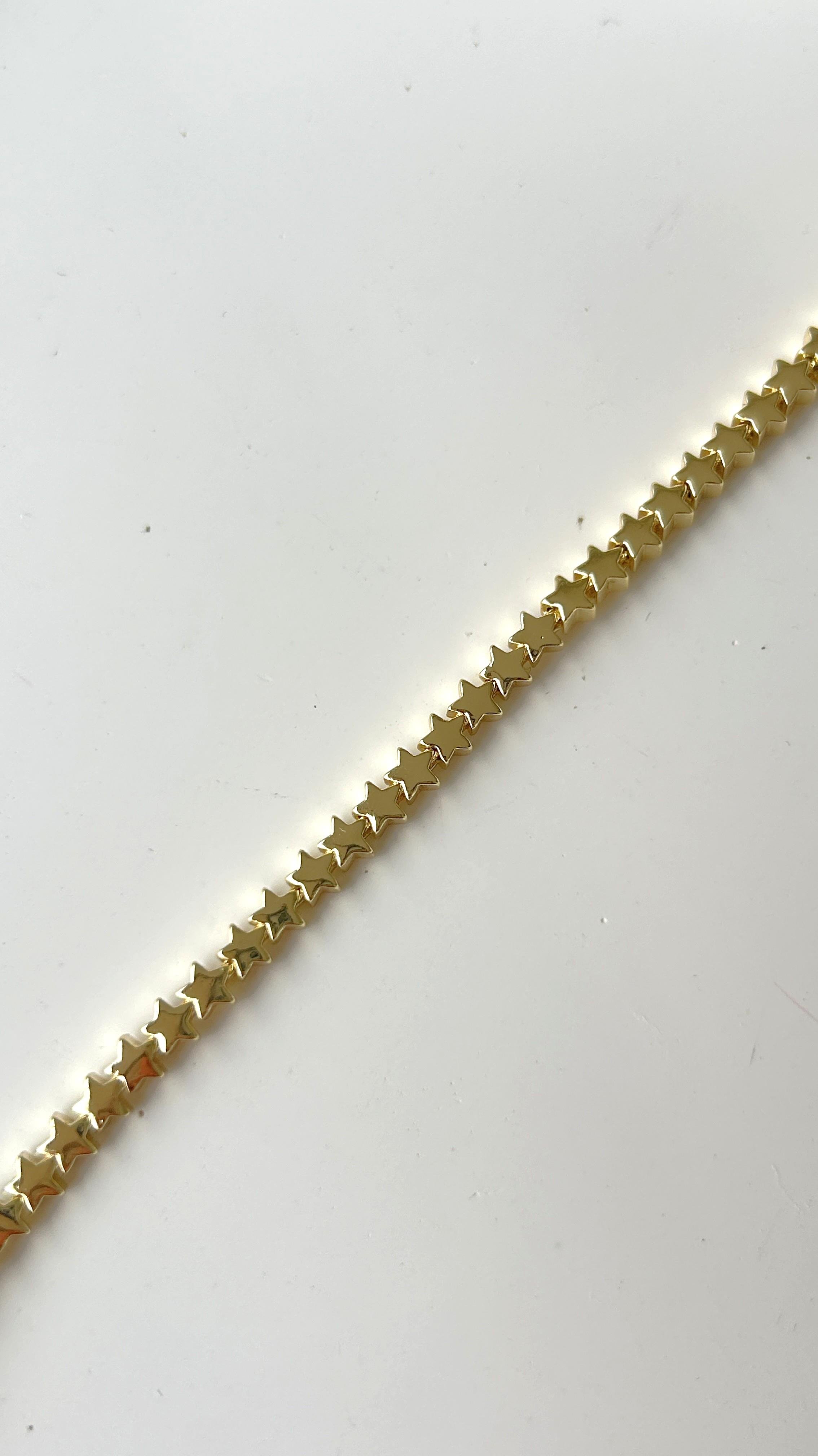 Premium Yıldız Desen Gold Bileklik