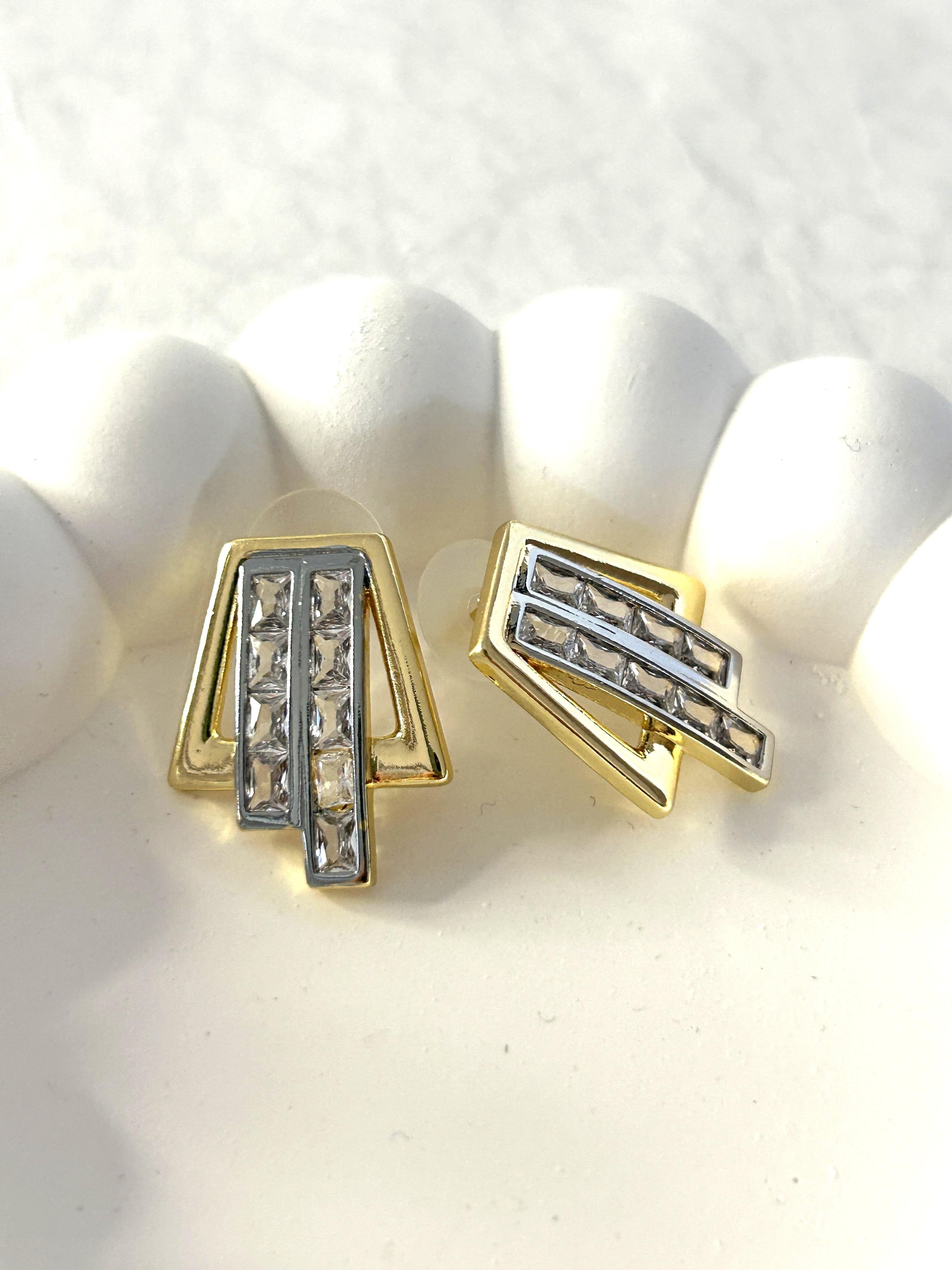 Premium Zirkon Taşlı Geometrik Küpe