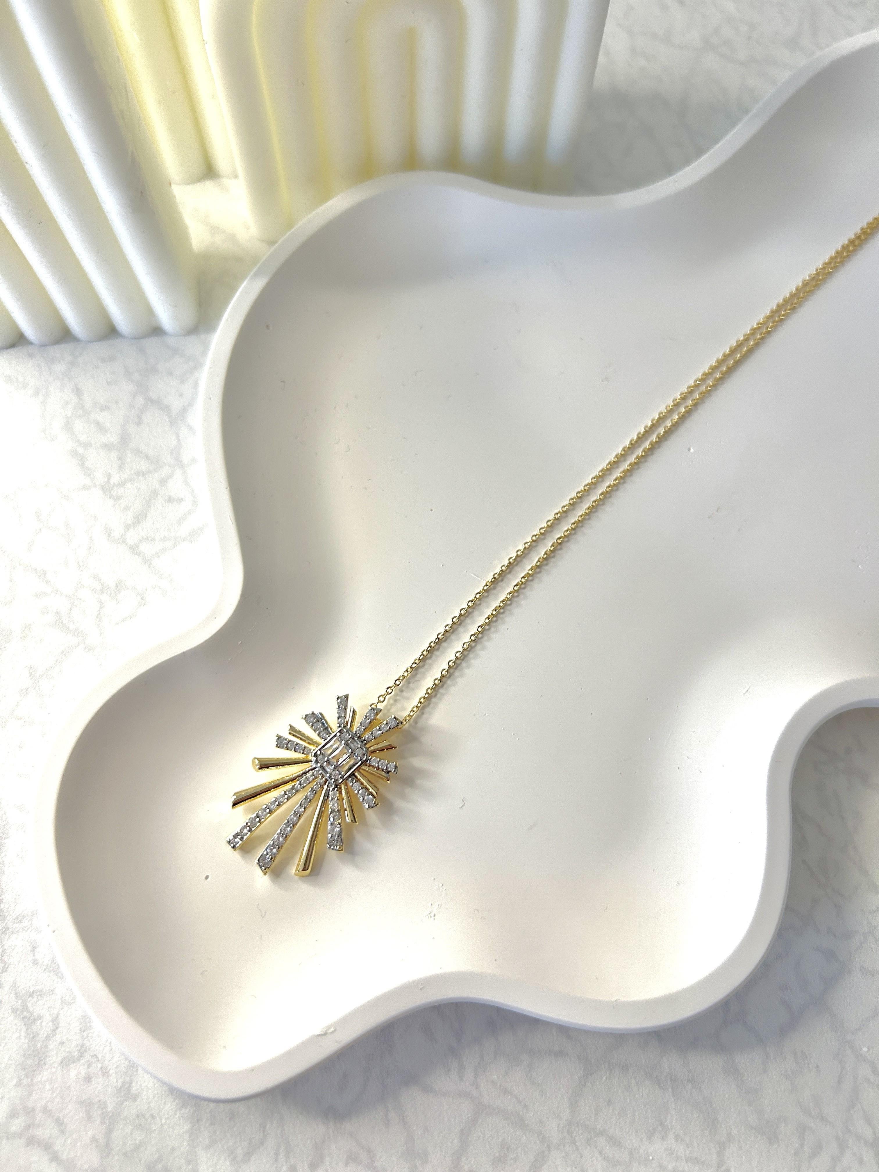 Premium Zirkon Taşlı Gold Kolye