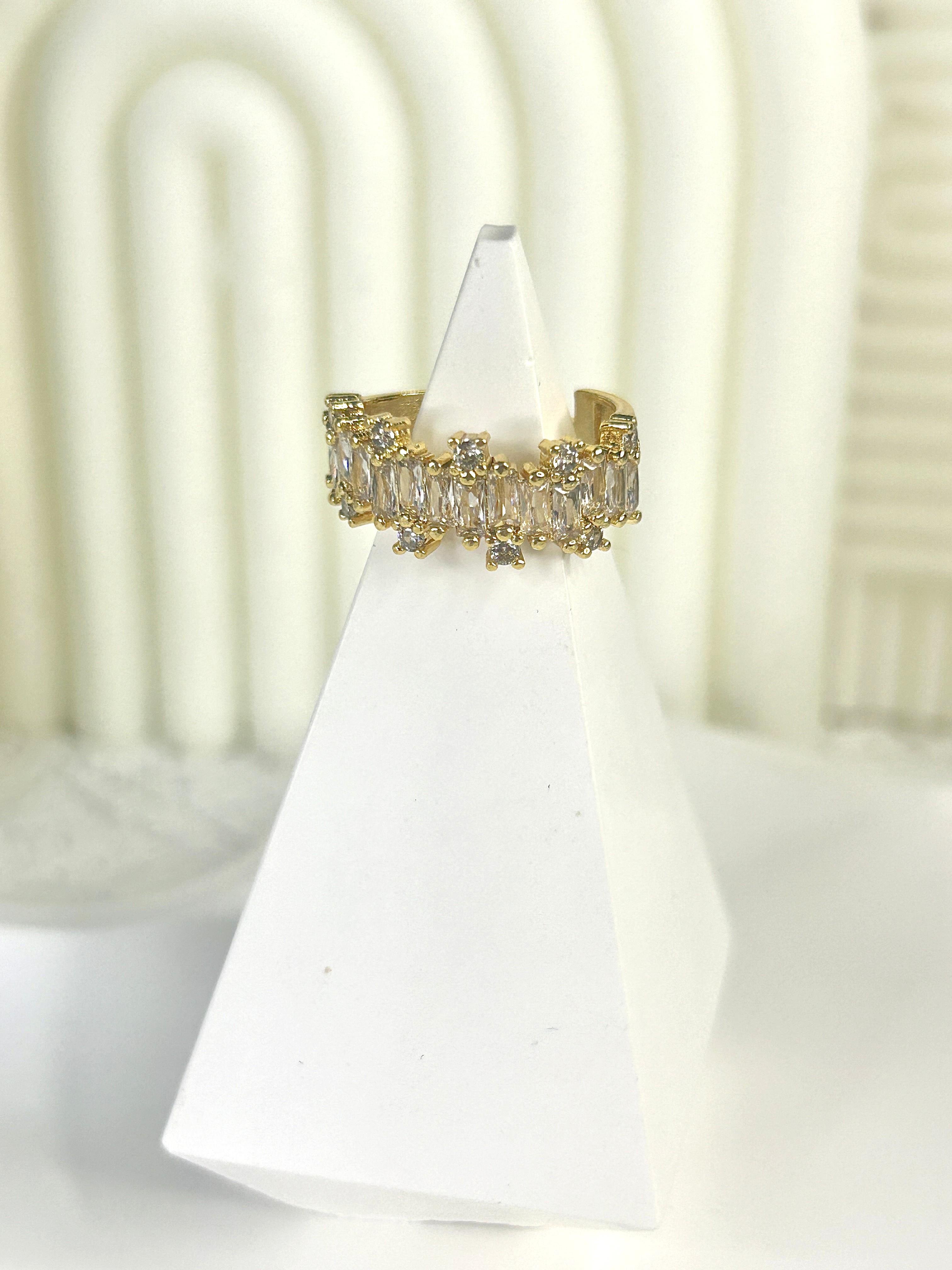 Premium Zirkon Taşlı Gold Yüzük