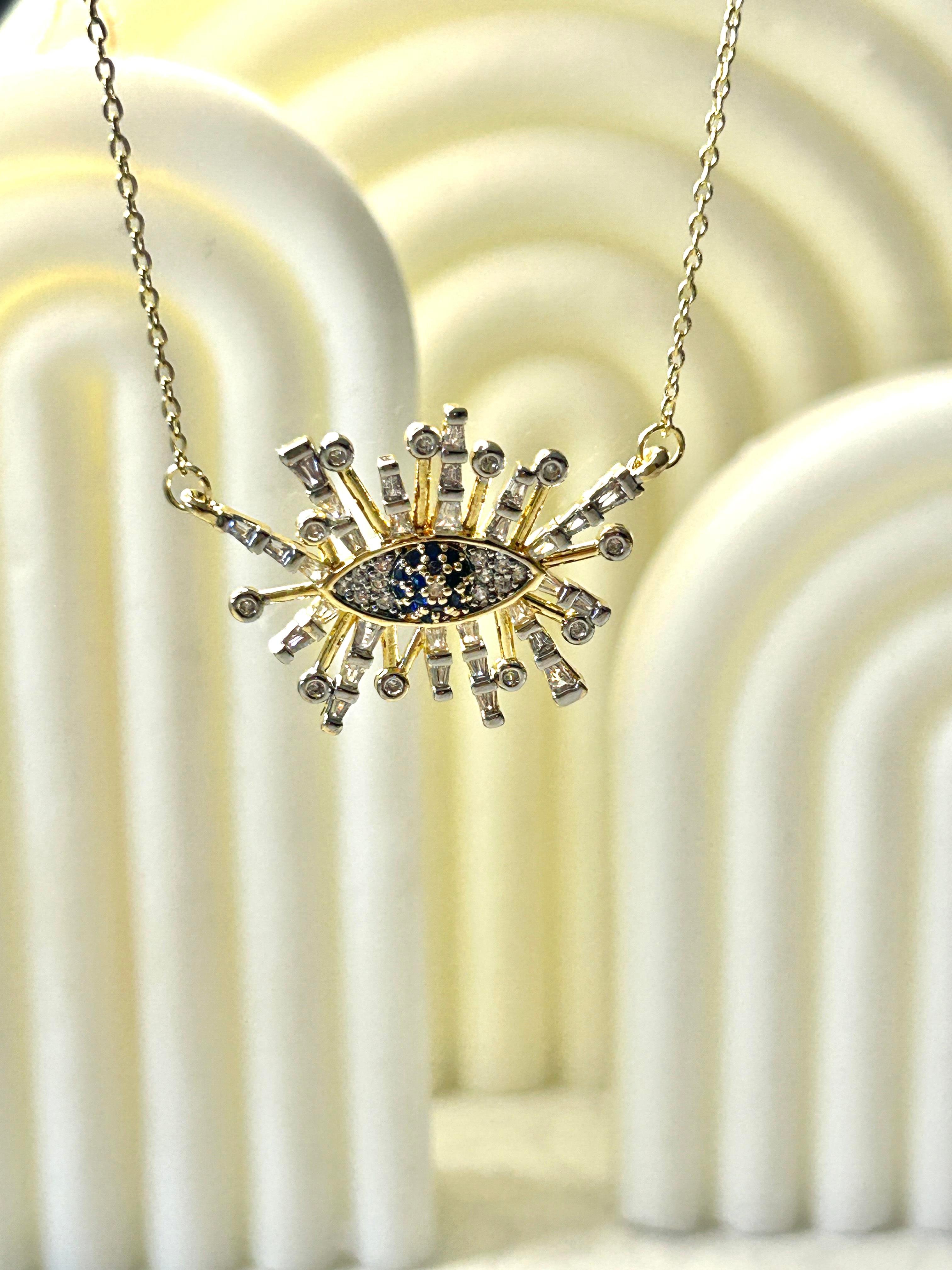 Premium Zirkon Taşlı Göz Kolye