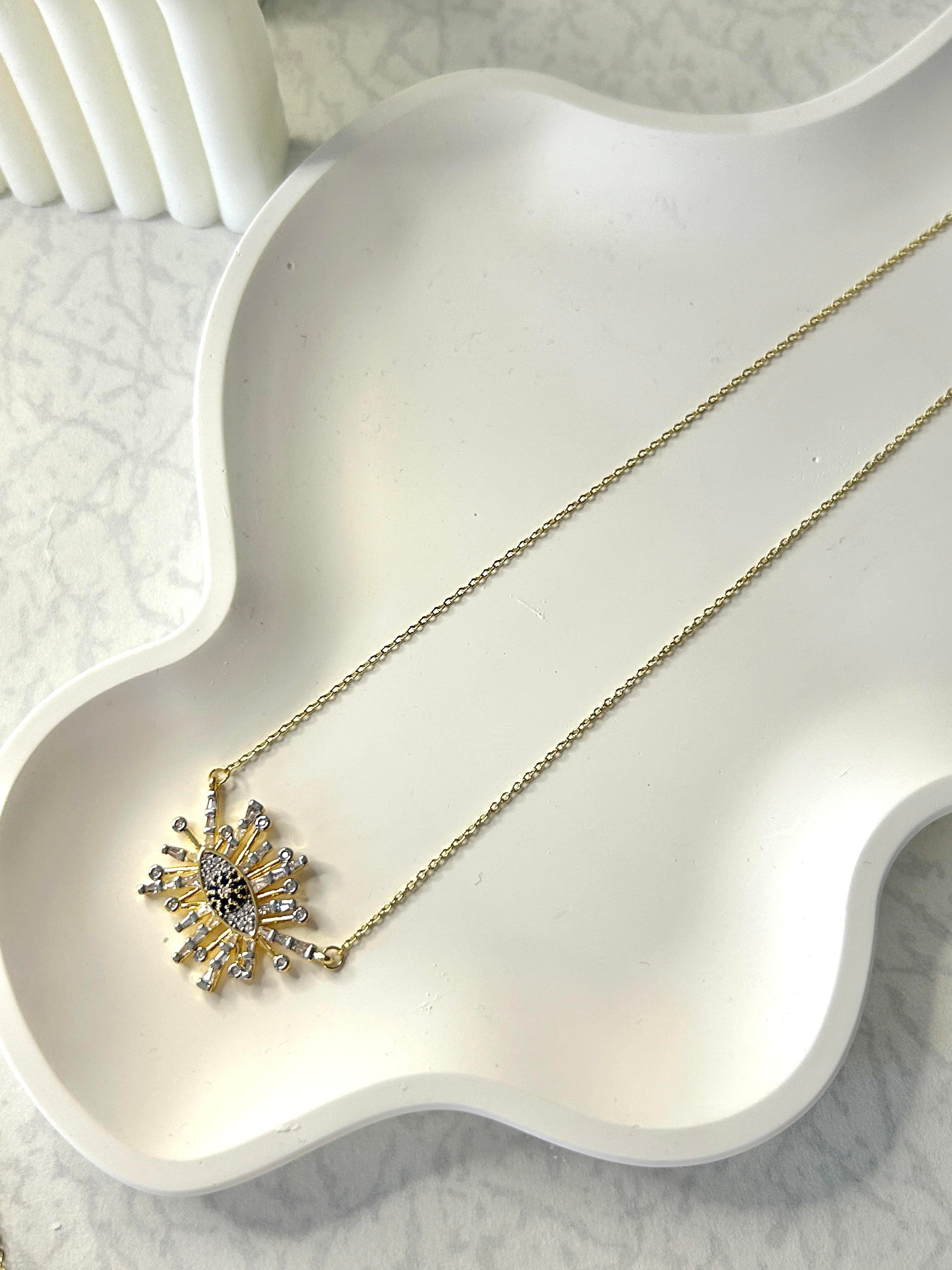 Premium Zirkon Taşlı Göz Kolye